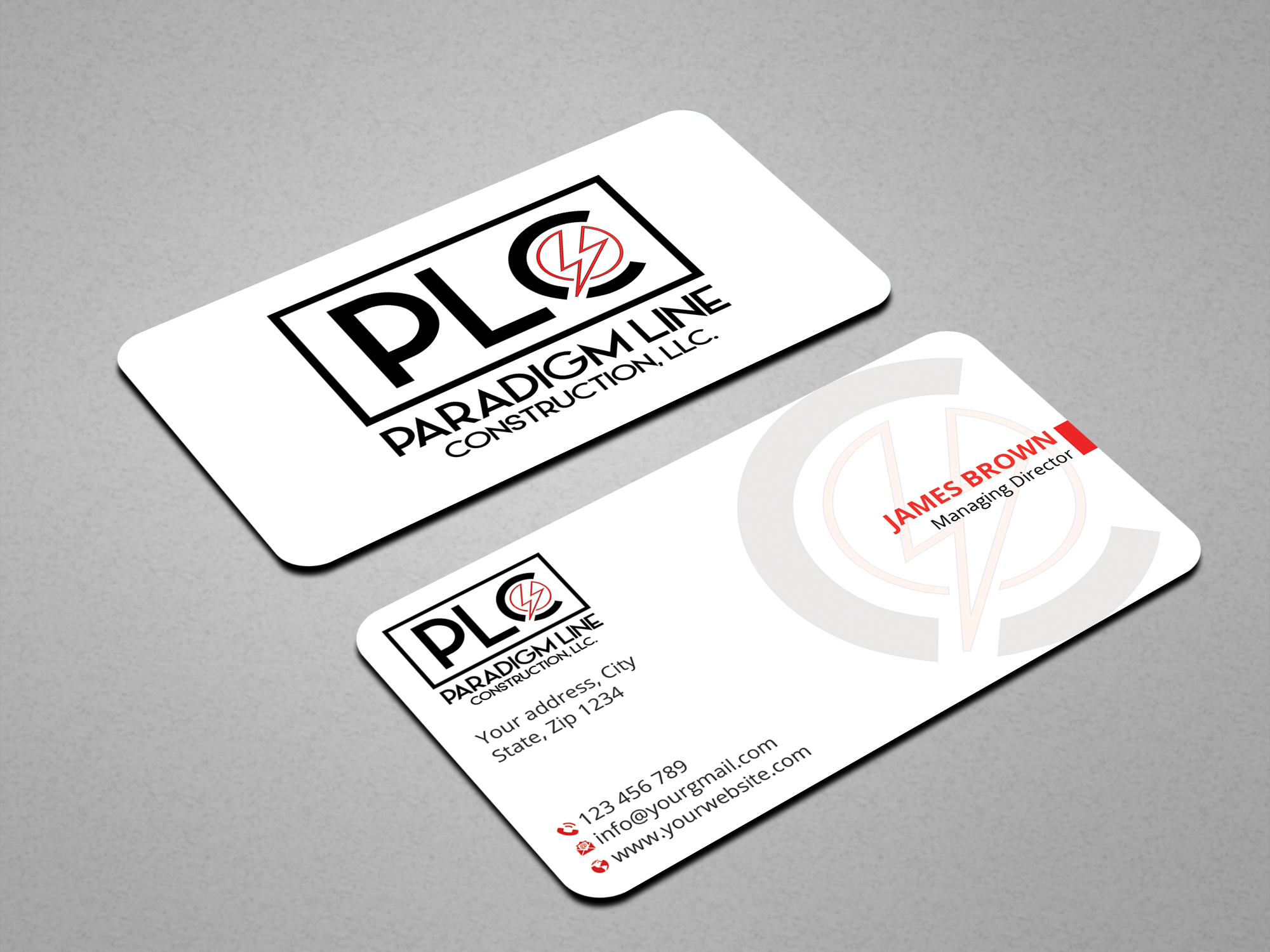 Business Card Design by Expert Bappy for PARADIGM LINE CONSTRUCTION LLC | Design #32796548