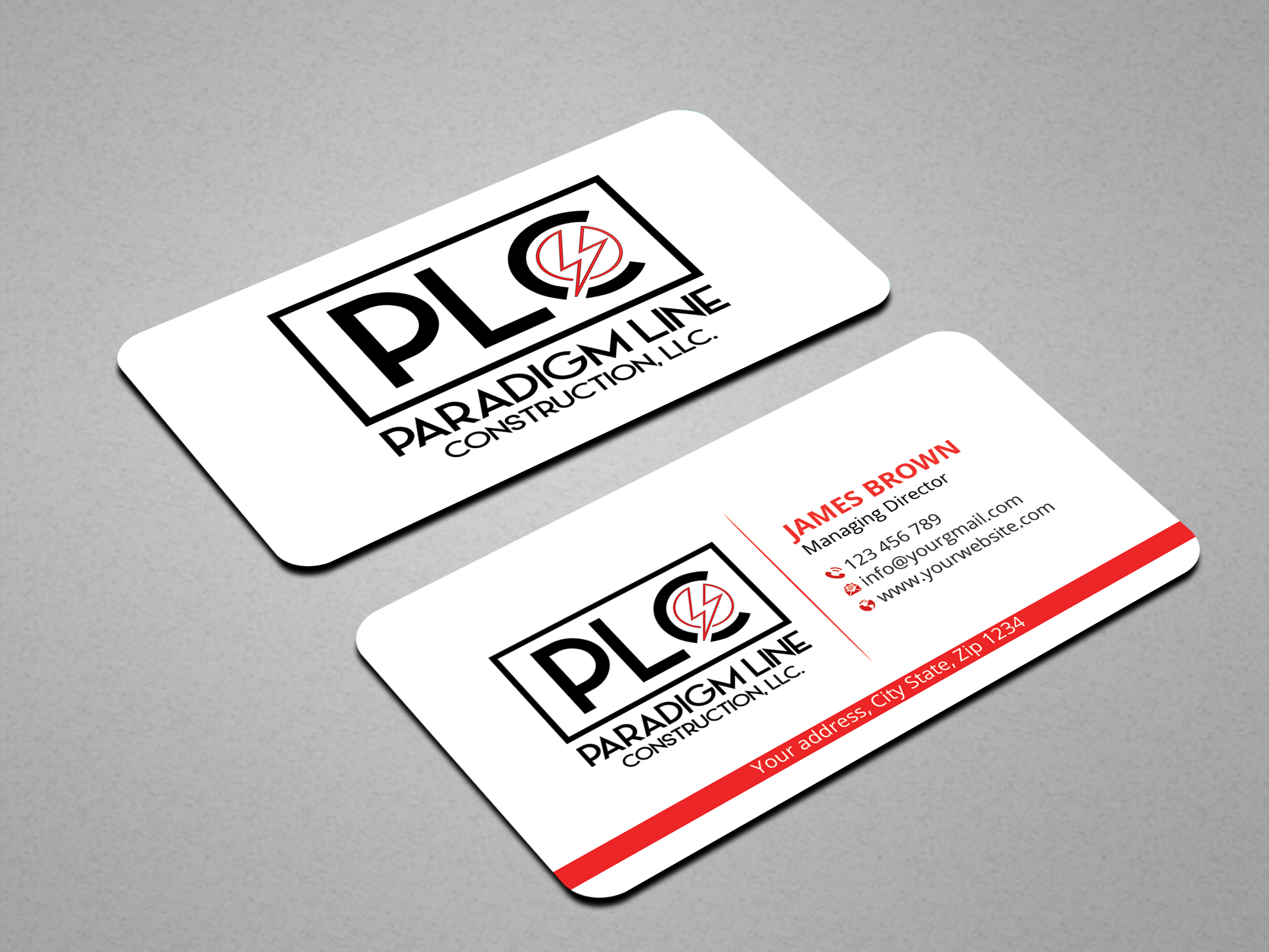 Design de Carte de Visite par Expert Bappy pour PARADIGM LINE CONSTRUCTION LLC | Design #32796579