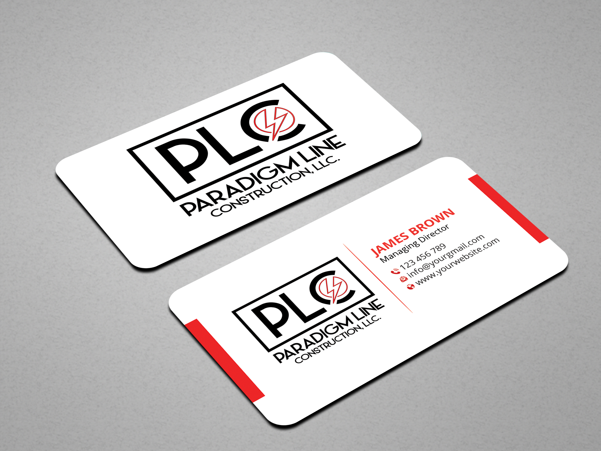 Design de Carte de Visite par Expert Bappy pour PARADIGM LINE CONSTRUCTION LLC | Design #32796607