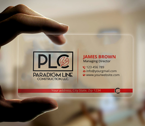 Design de Carte de Visite par Expert Bappy pour PARADIGM LINE CONSTRUCTION LLC | Design : #32796639