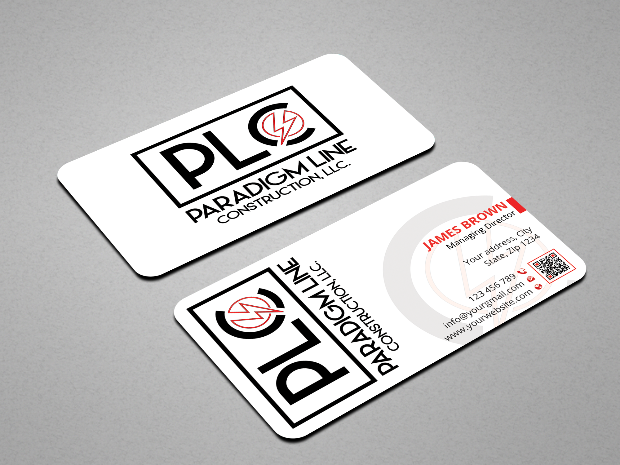 Business Card Design by Expert Bappy for PARADIGM LINE CONSTRUCTION LLC | Design #32796687