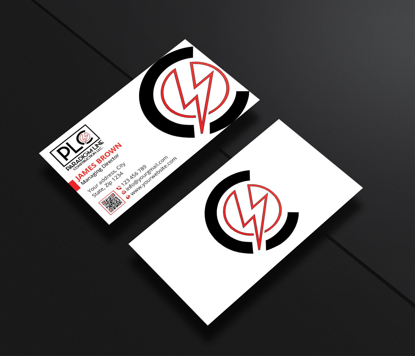Business Card Design by Expert Bappy for PARADIGM LINE CONSTRUCTION LLC | Design #32796803