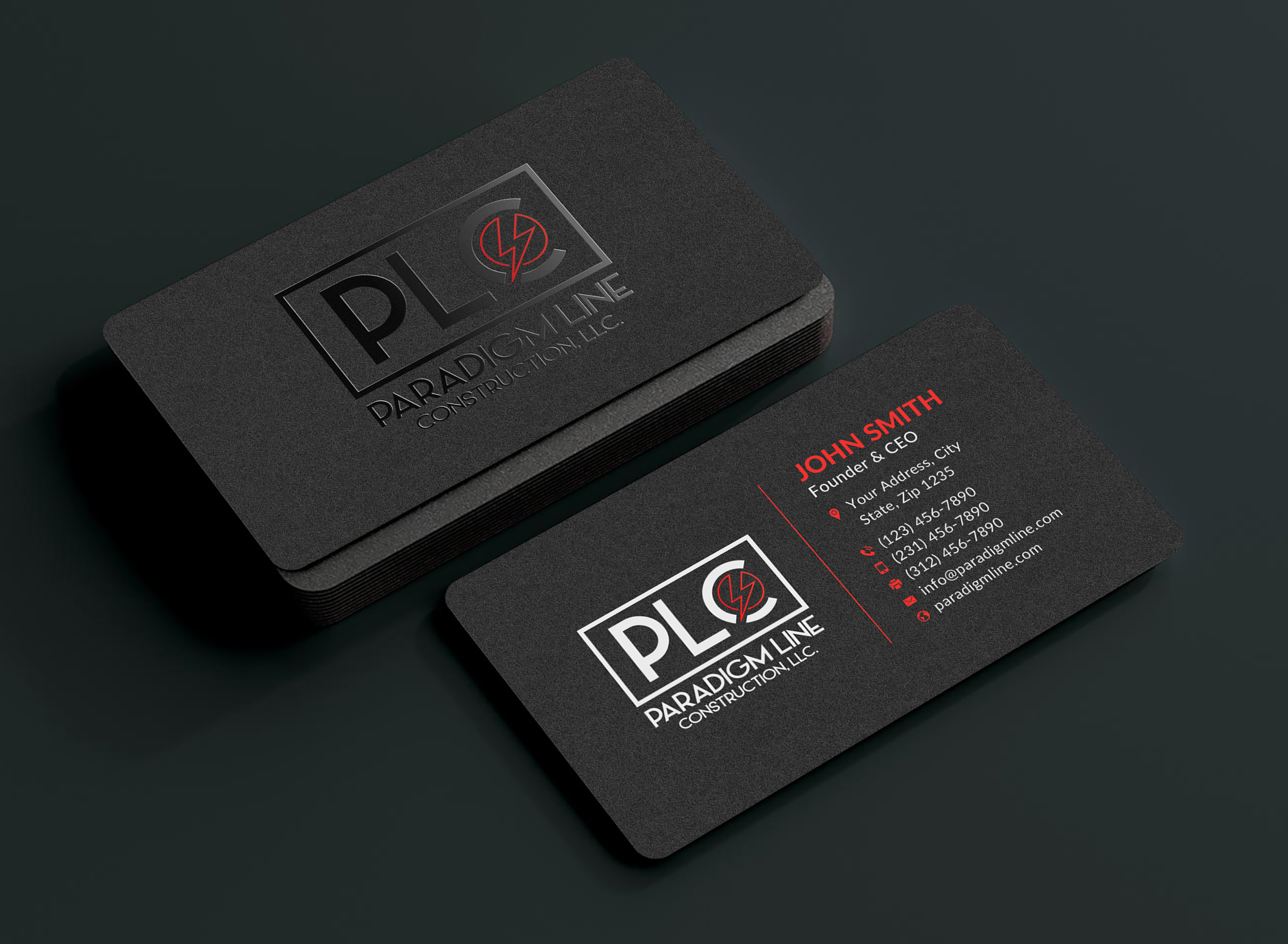 Business Card Design by Sun Moon Graphic Designer for PARADIGM LINE CONSTRUCTION LLC | Design #32790290