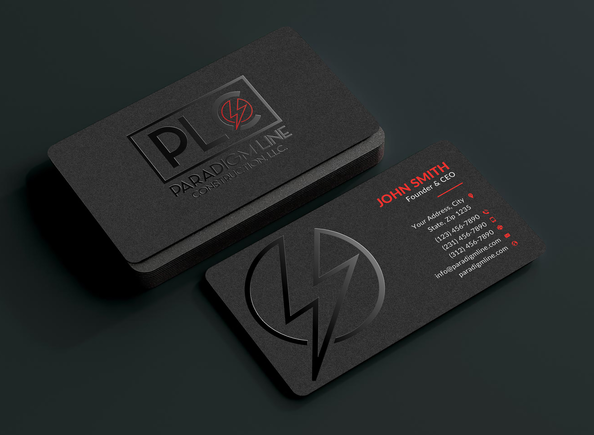 Business Card Design by Sun Moon Graphic Designer for PARADIGM LINE CONSTRUCTION LLC | Design #32790291