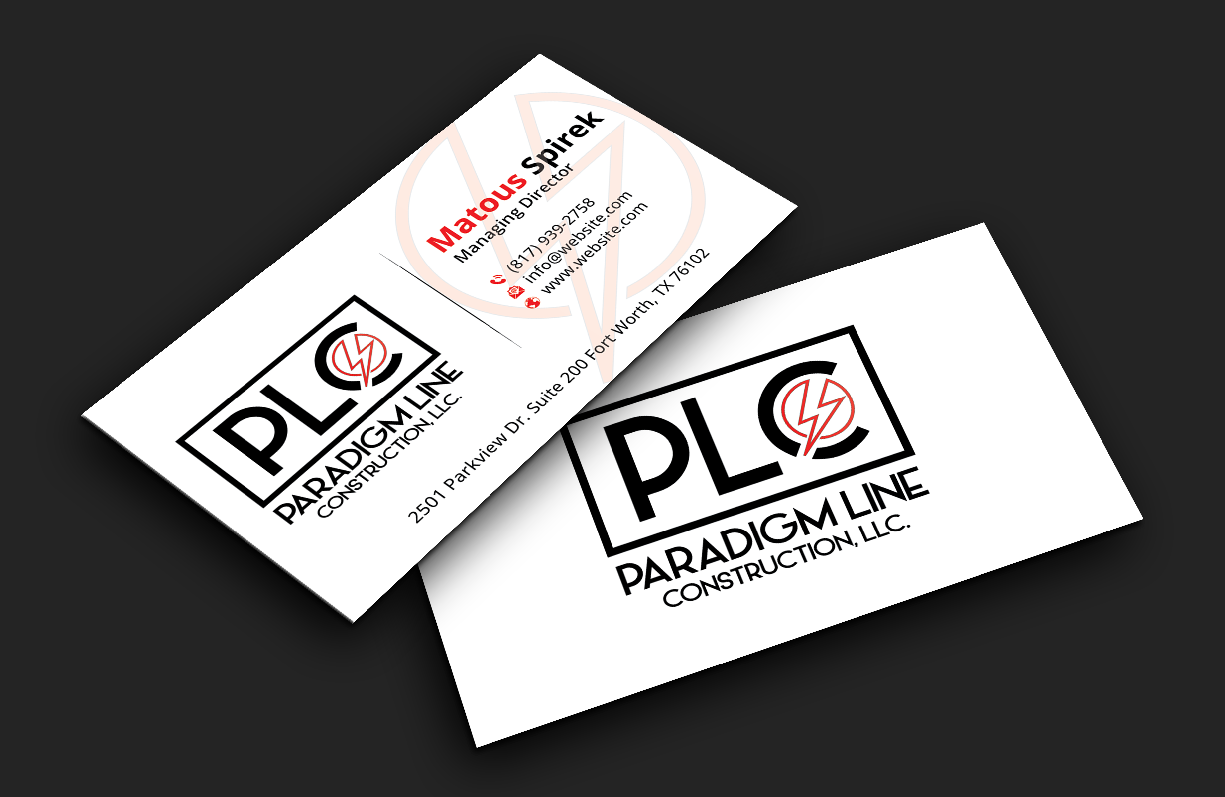 Business Card Design by DesignerShahadat for PARADIGM LINE CONSTRUCTION LLC | Design #32796884