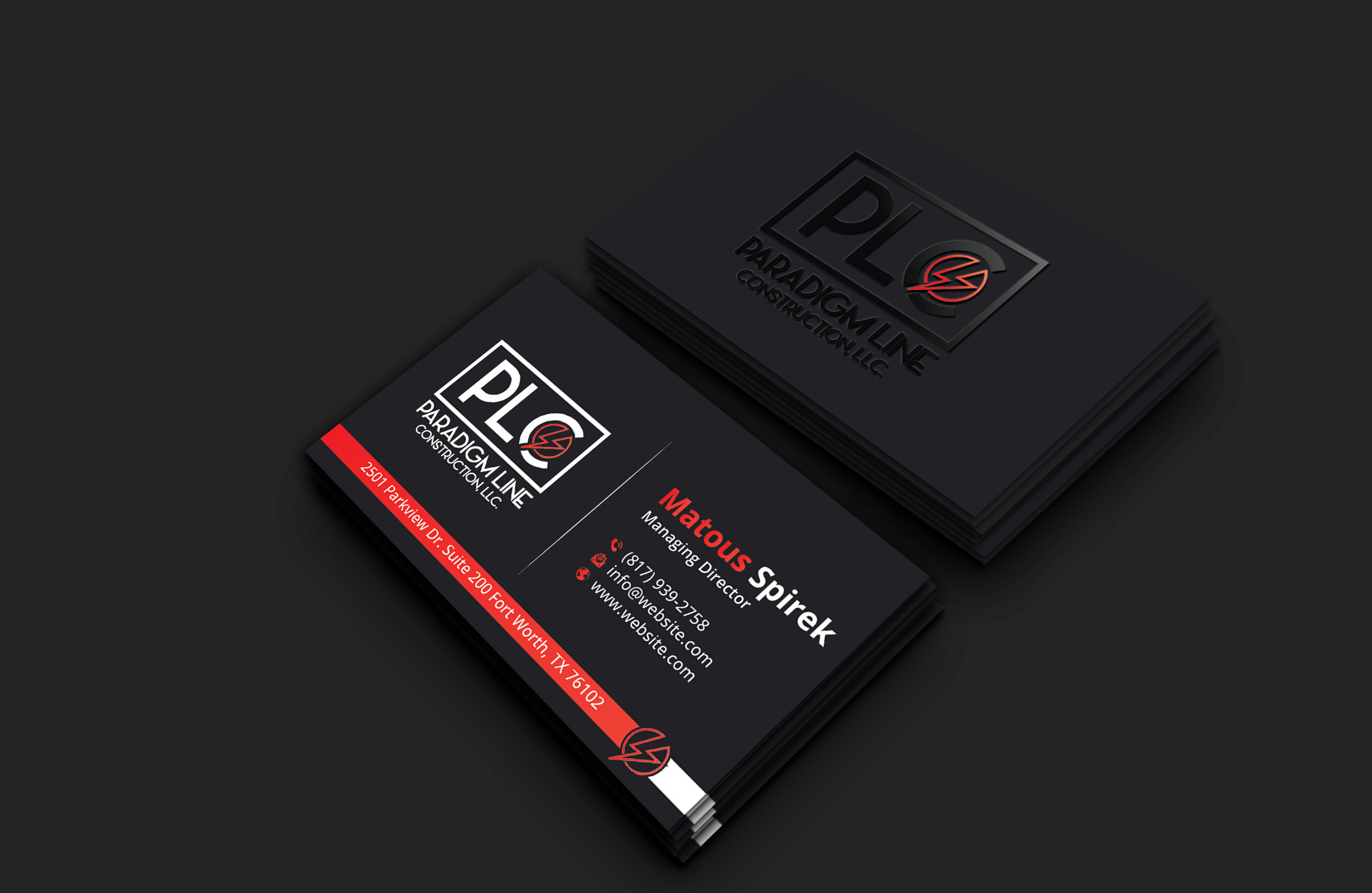 Business Card Design by DesignerShahadat for PARADIGM LINE CONSTRUCTION LLC | Design #32797054