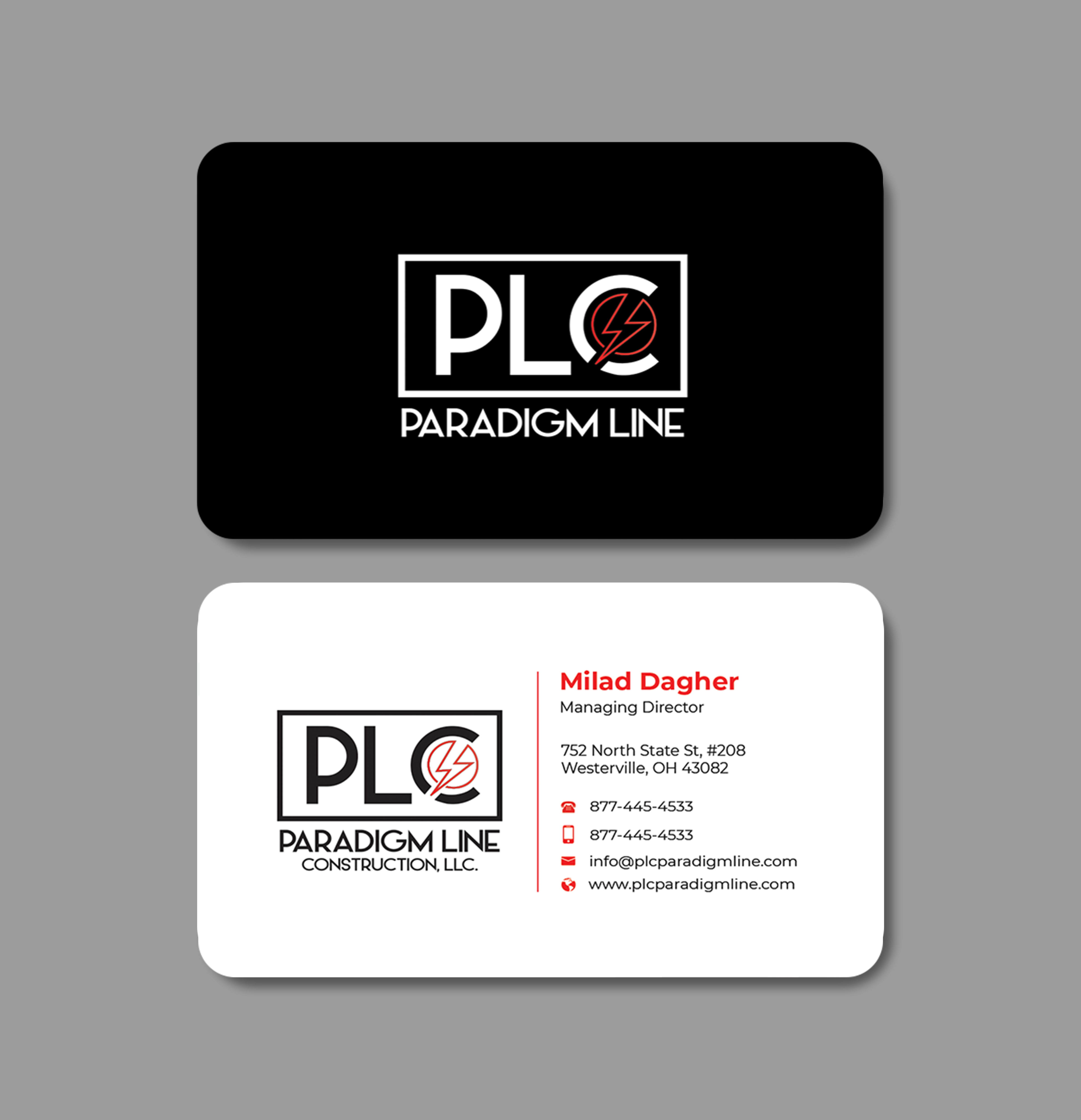 Business Card Design by Innovative Graphix for PARADIGM LINE CONSTRUCTION LLC | Design #32789661