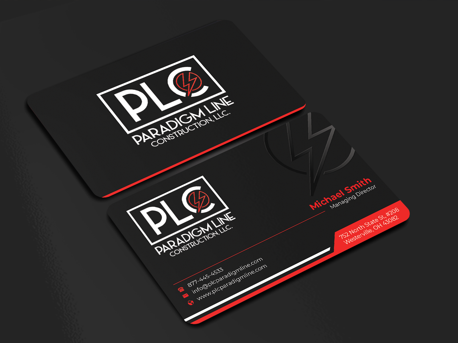 Business Card Design by Innovative Graphix for PARADIGM LINE CONSTRUCTION LLC | Design #32790175