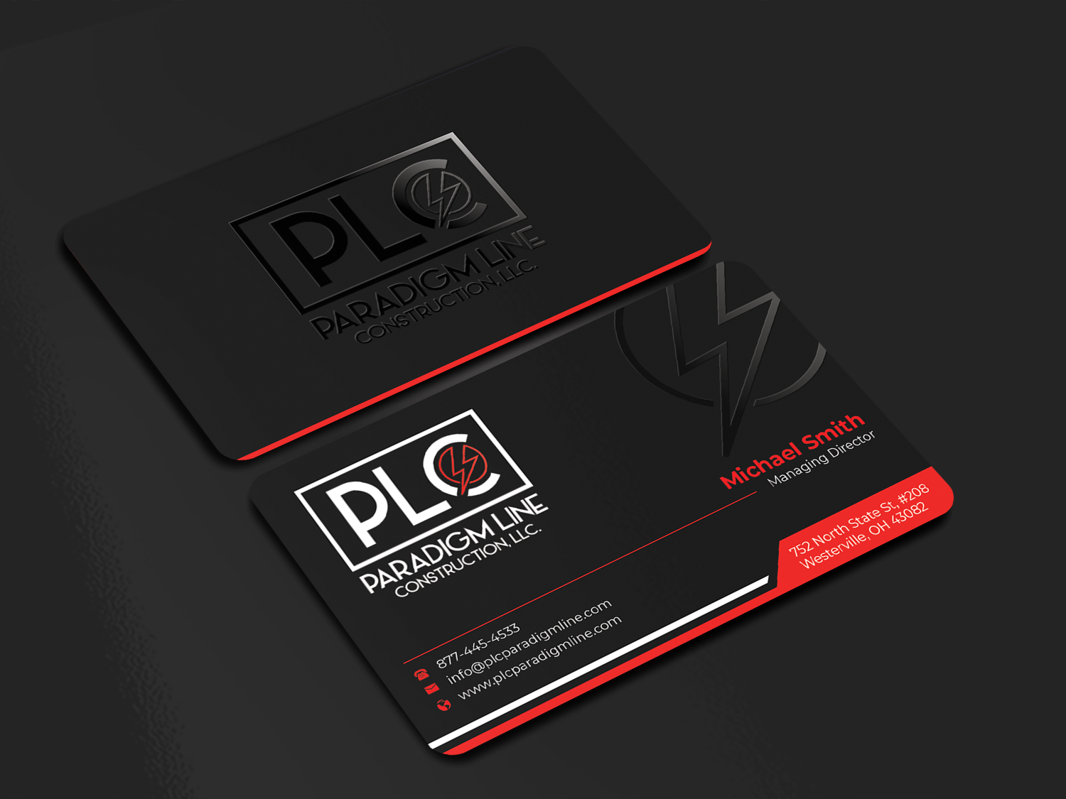 Business Card Design by Innovative Graphix for PARADIGM LINE CONSTRUCTION LLC | Design #32790176