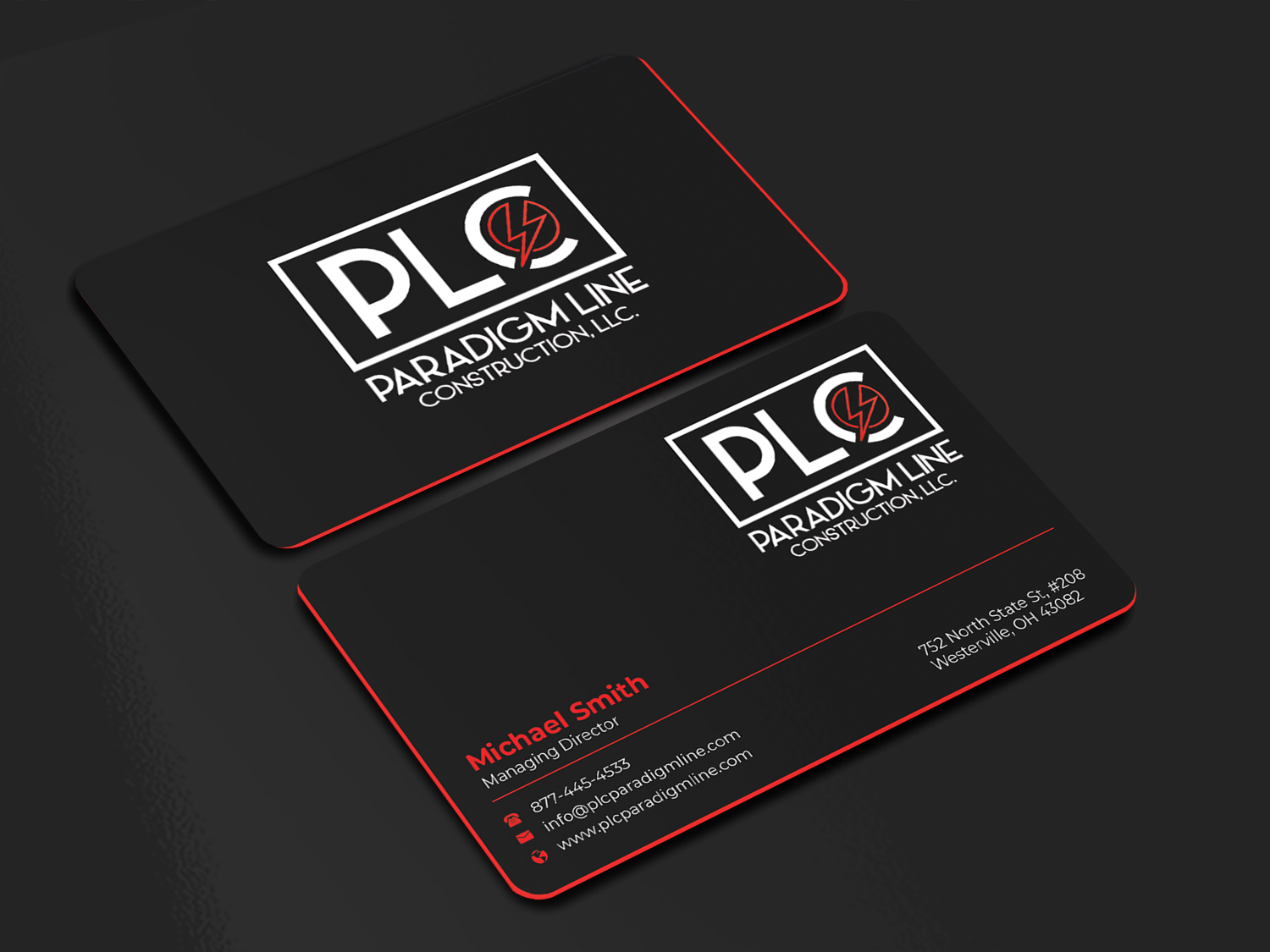 Business Card Design by Innovative Graphix for PARADIGM LINE CONSTRUCTION LLC | Design #32790178