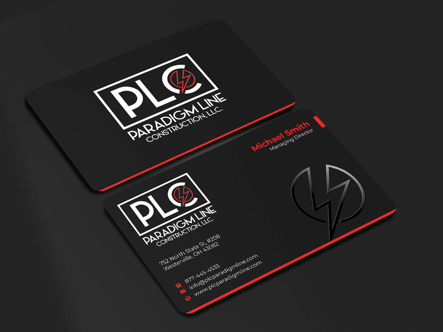 Business Card Design by Innovative Graphix for PARADIGM LINE CONSTRUCTION LLC | Design #32790187