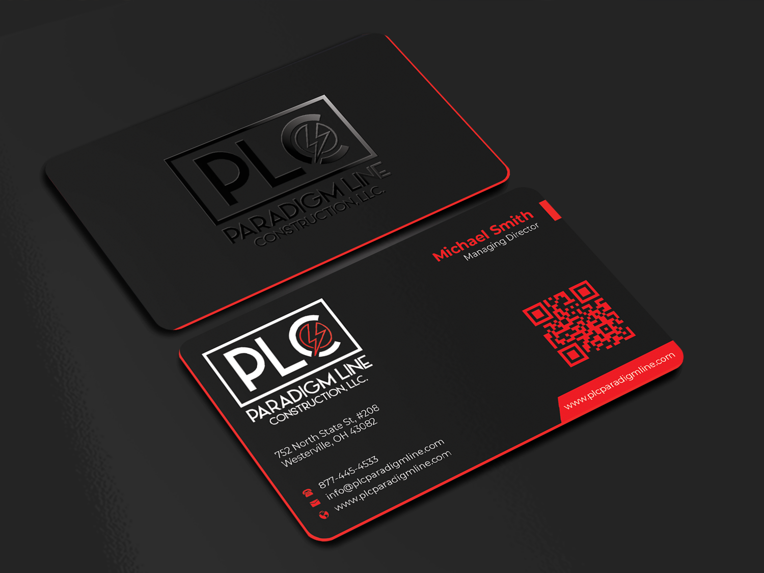 Business Card Design by Innovative Graphix for PARADIGM LINE CONSTRUCTION LLC | Design #32790196