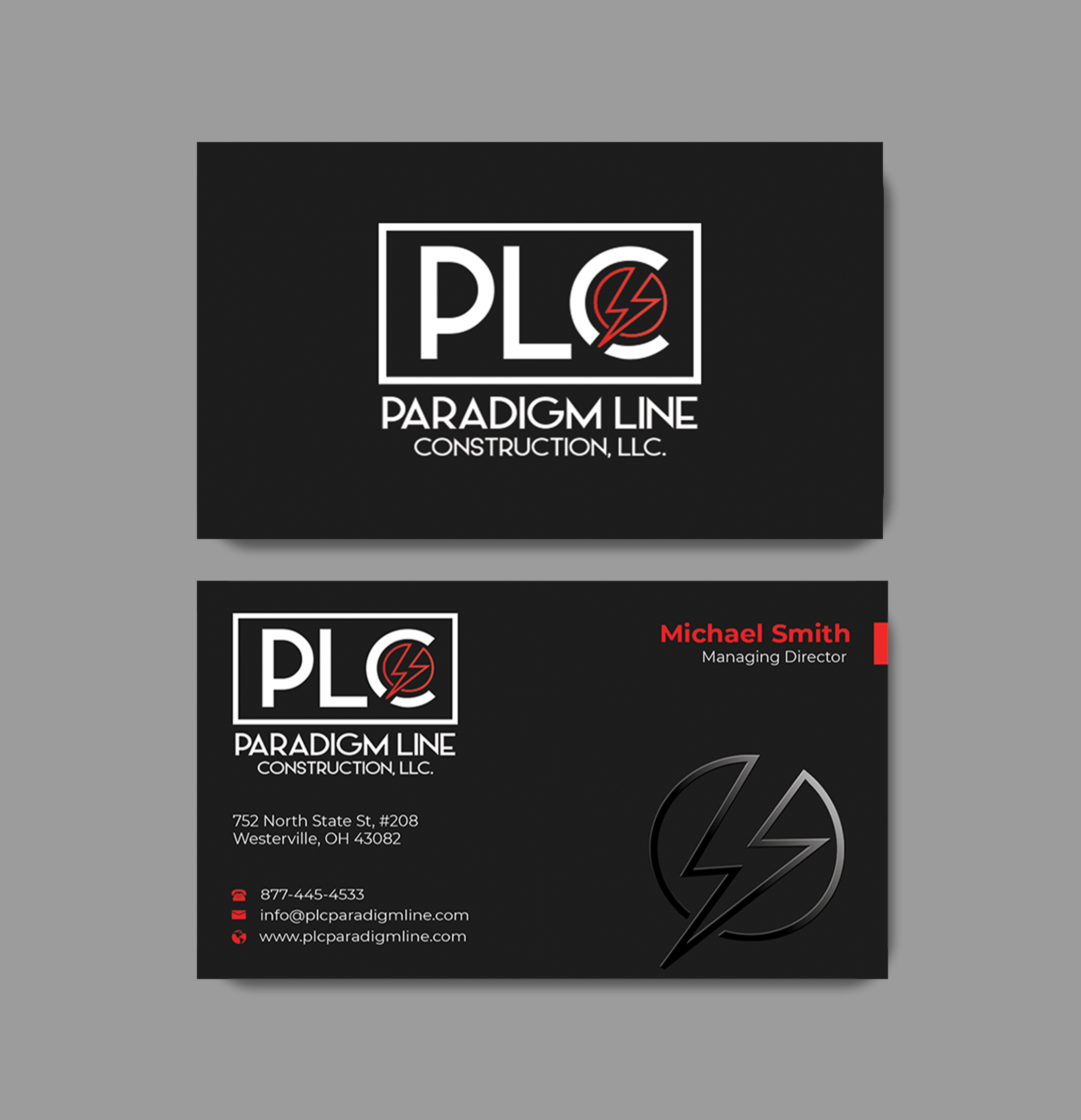 Business Card Design by Innovative Graphix for PARADIGM LINE CONSTRUCTION LLC | Design #32790197