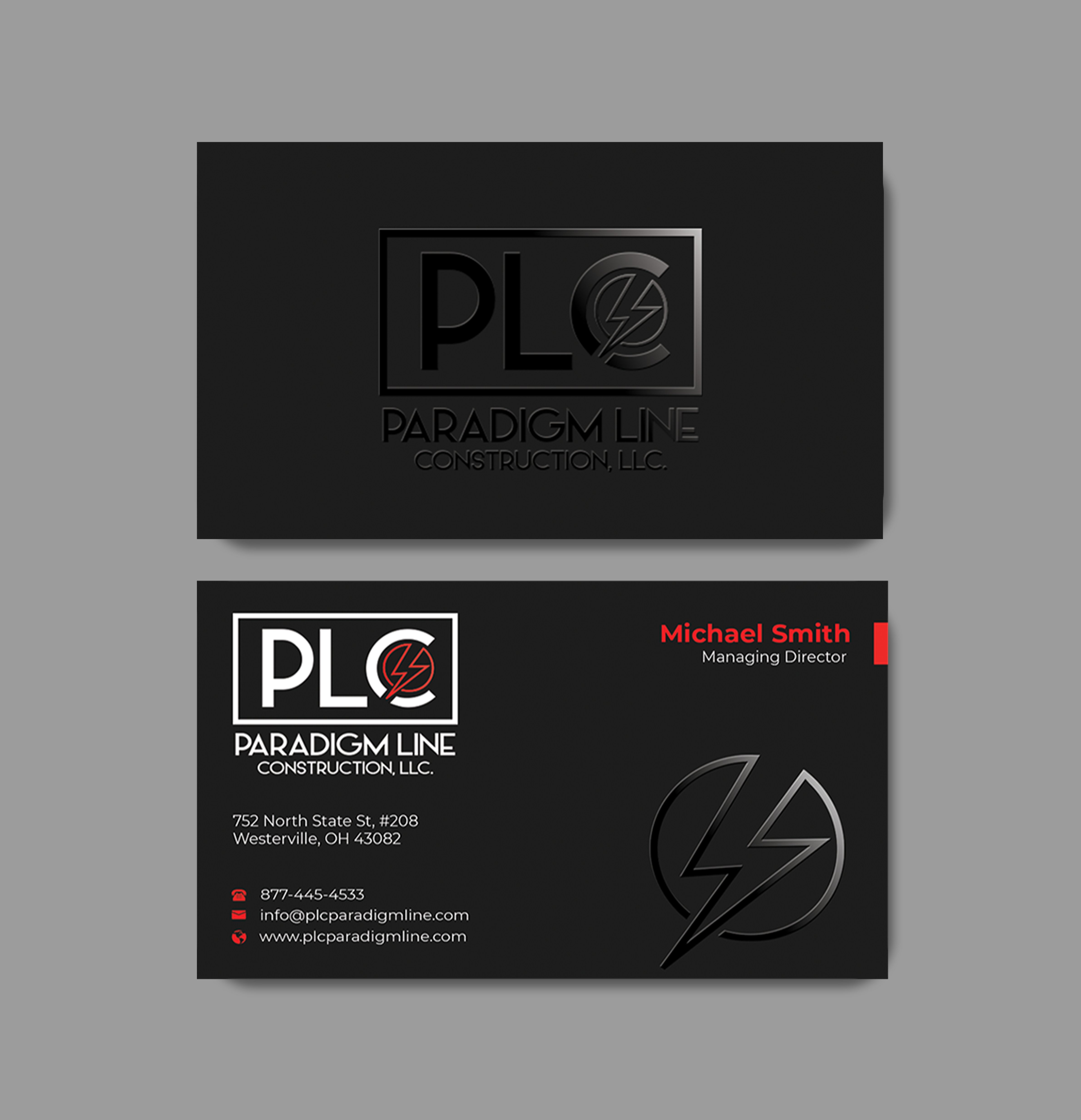 Business Card Design by Innovative Graphix for PARADIGM LINE CONSTRUCTION LLC | Design #32790199