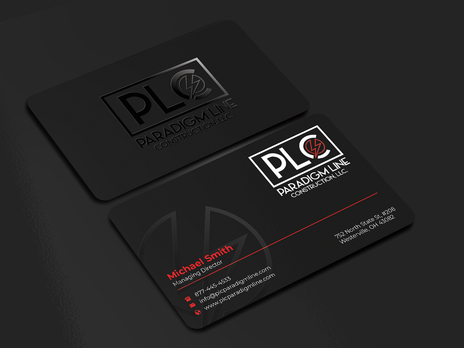Business Card Design by Innovative Graphix for PARADIGM LINE CONSTRUCTION LLC | Design #32790208