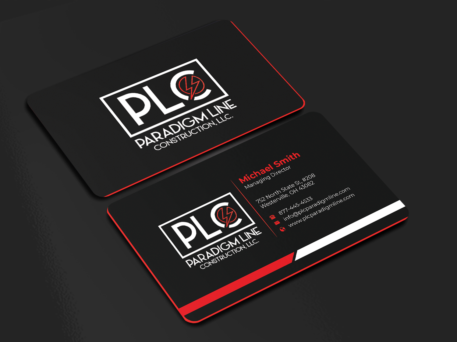 Business Card Design by Innovative Graphix for PARADIGM LINE CONSTRUCTION LLC | Design #32790301