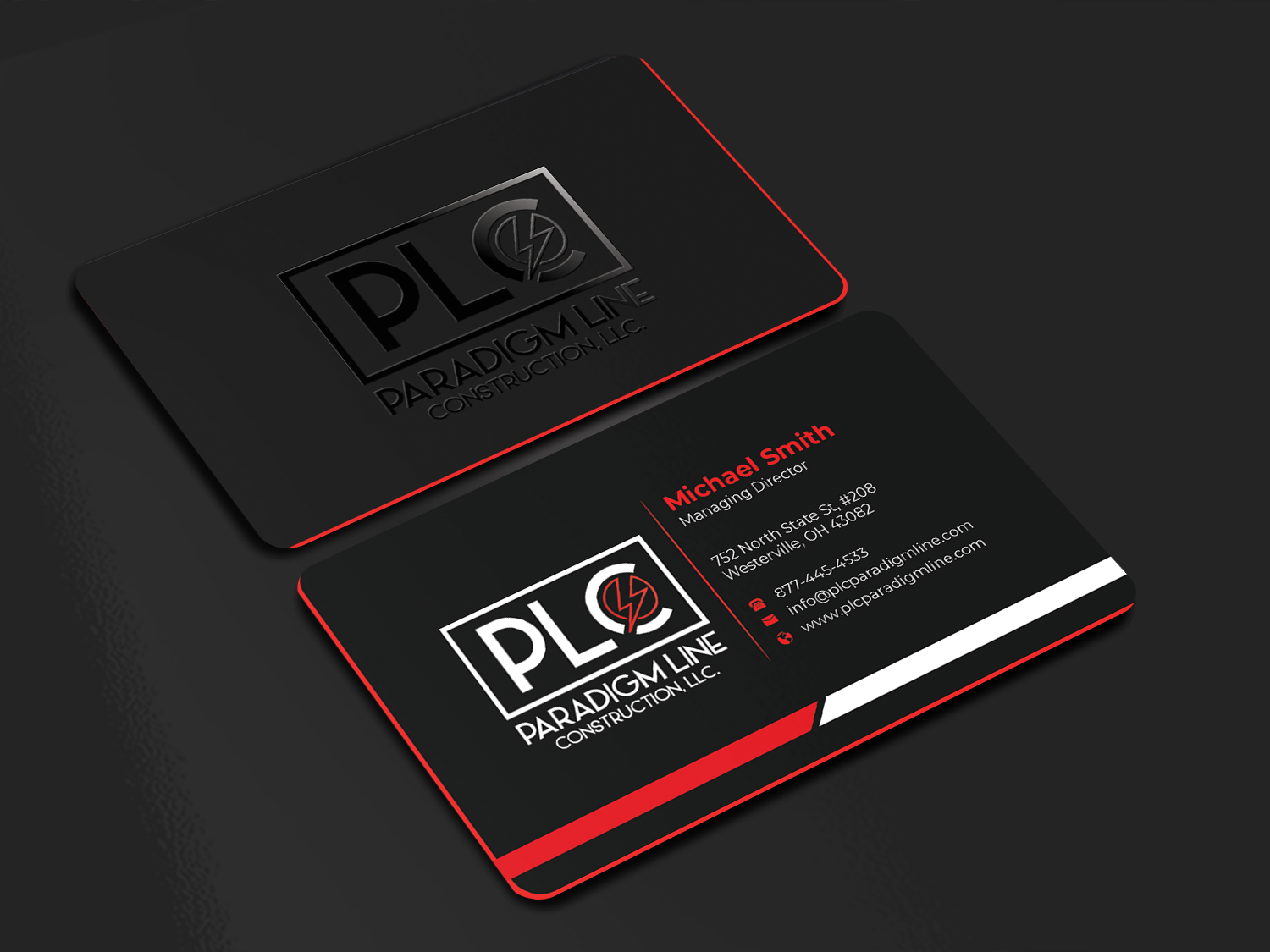 Business Card Design by Innovative Graphix for PARADIGM LINE CONSTRUCTION LLC | Design #32790302