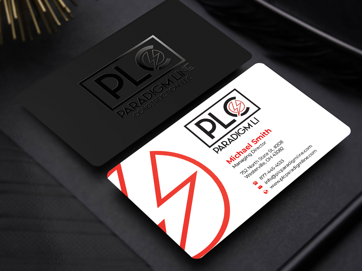 Business Card Design by Innovative Graphix for PARADIGM LINE CONSTRUCTION LLC | Design #32790476