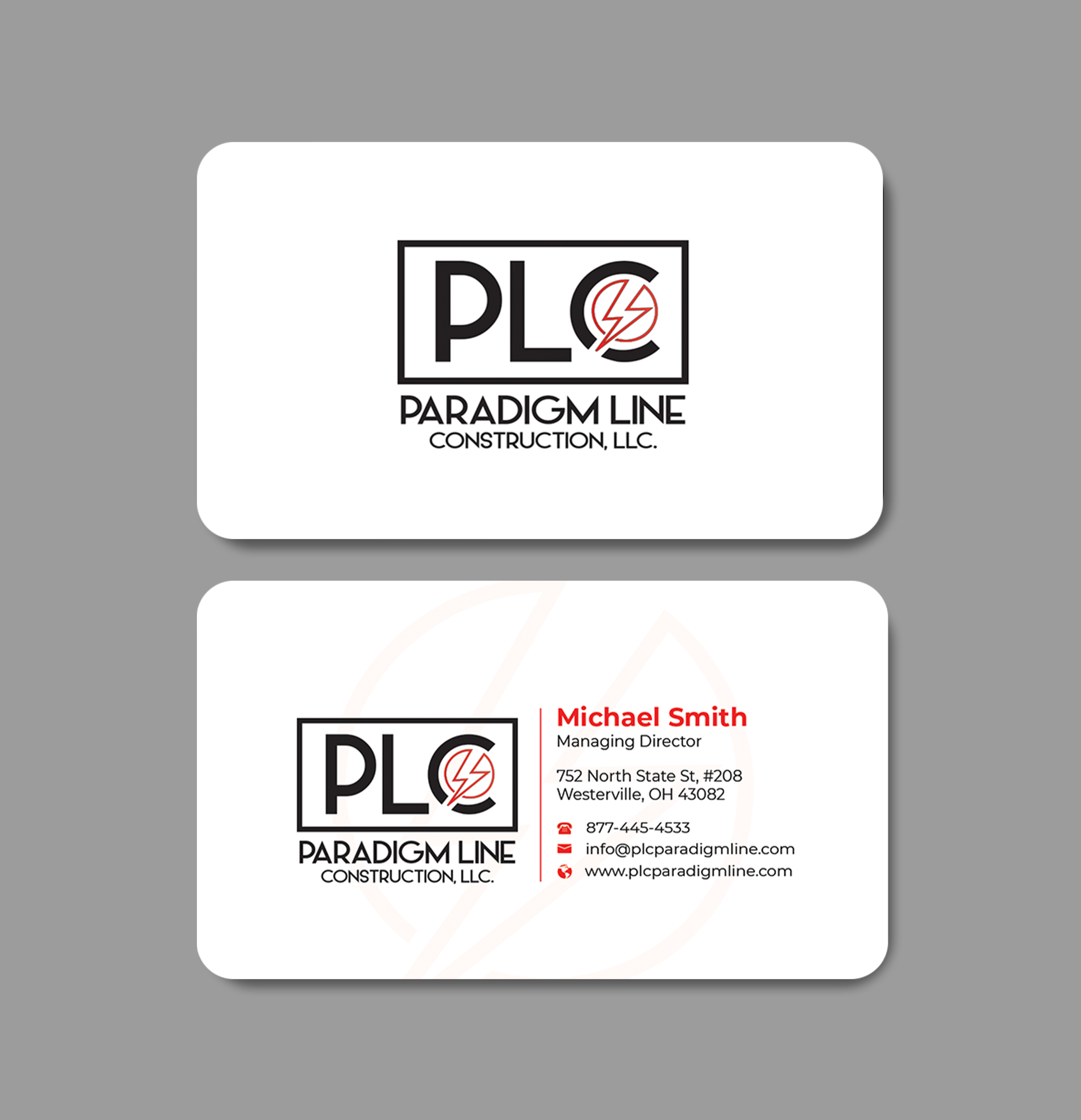 Business Card Design by Innovative Graphix for PARADIGM LINE CONSTRUCTION LLC | Design #32791340