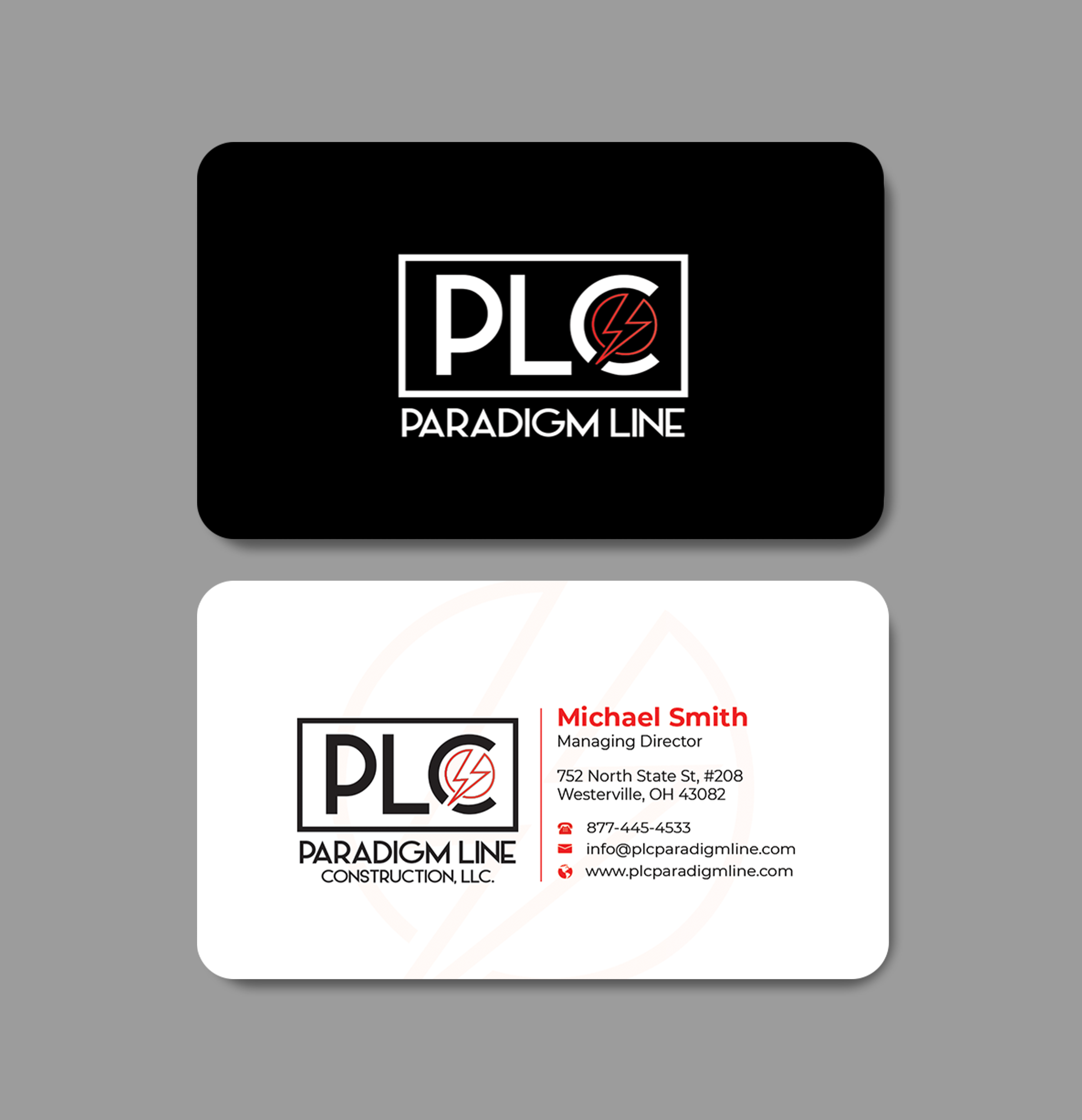 Business Card Design by Innovative Graphix for PARADIGM LINE CONSTRUCTION LLC | Design #32791343