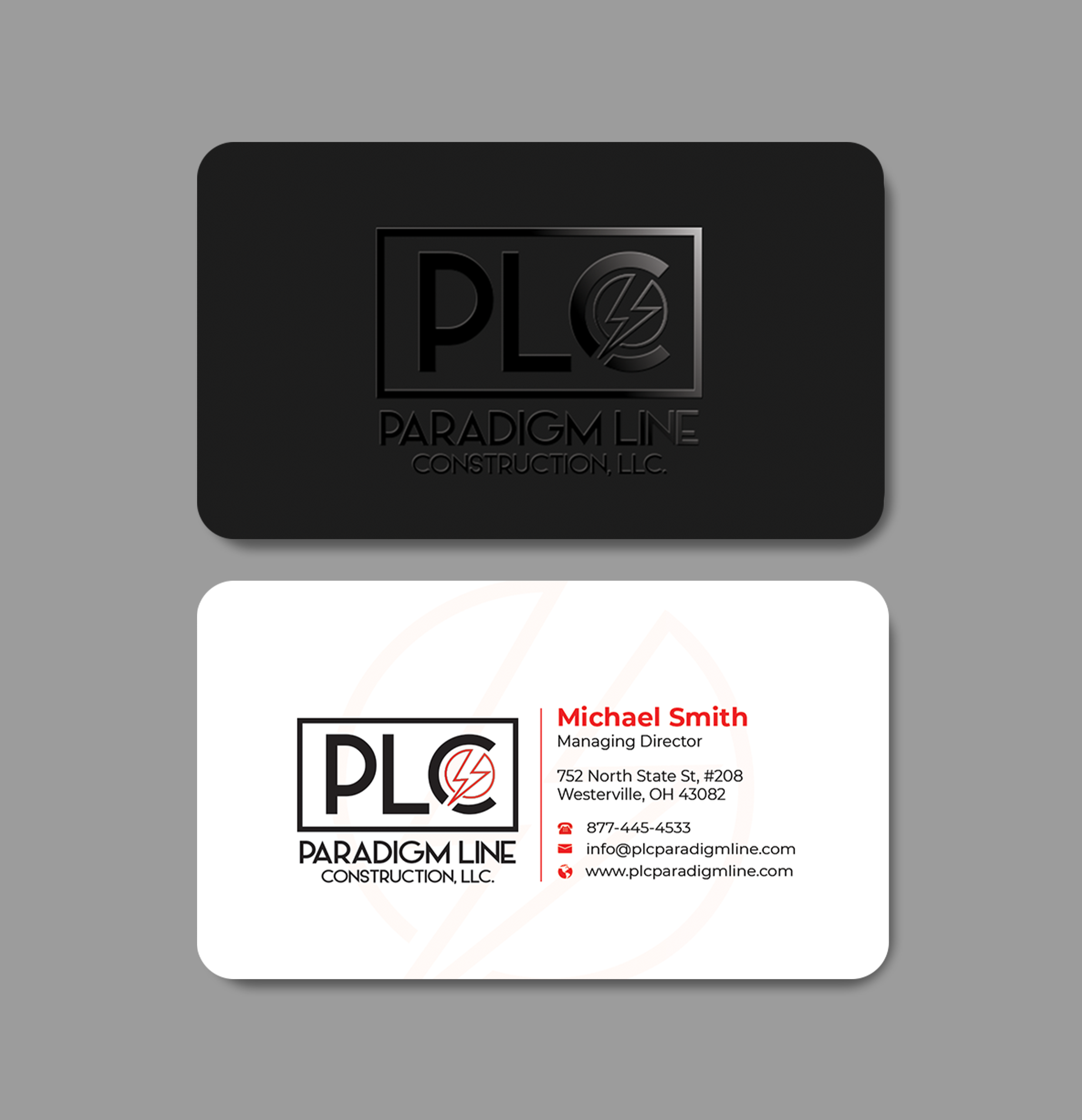 Business Card Design by Innovative Graphix for PARADIGM LINE CONSTRUCTION LLC | Design #32791344