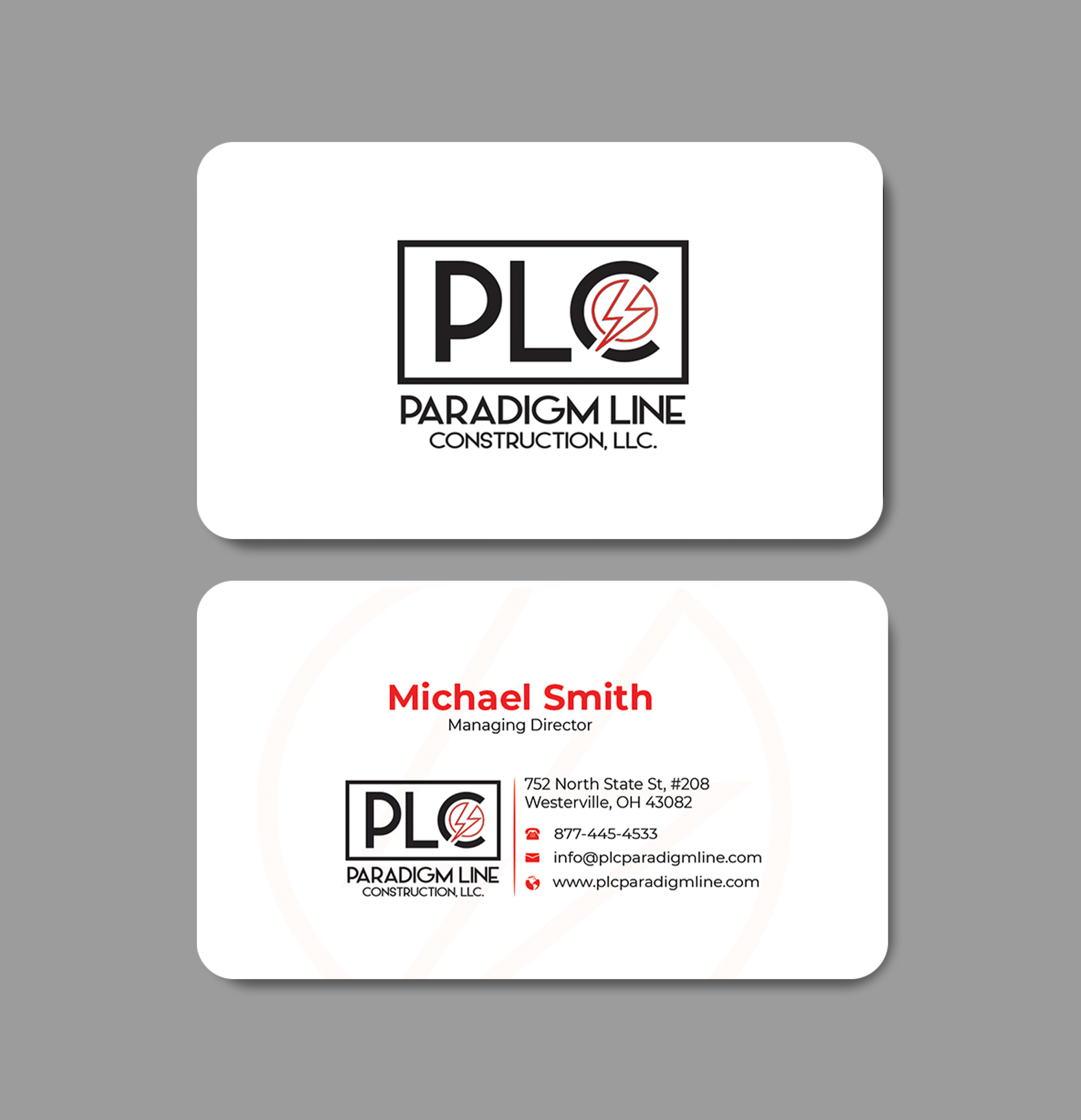 Business Card Design by Innovative Graphix for PARADIGM LINE CONSTRUCTION LLC | Design #32791347