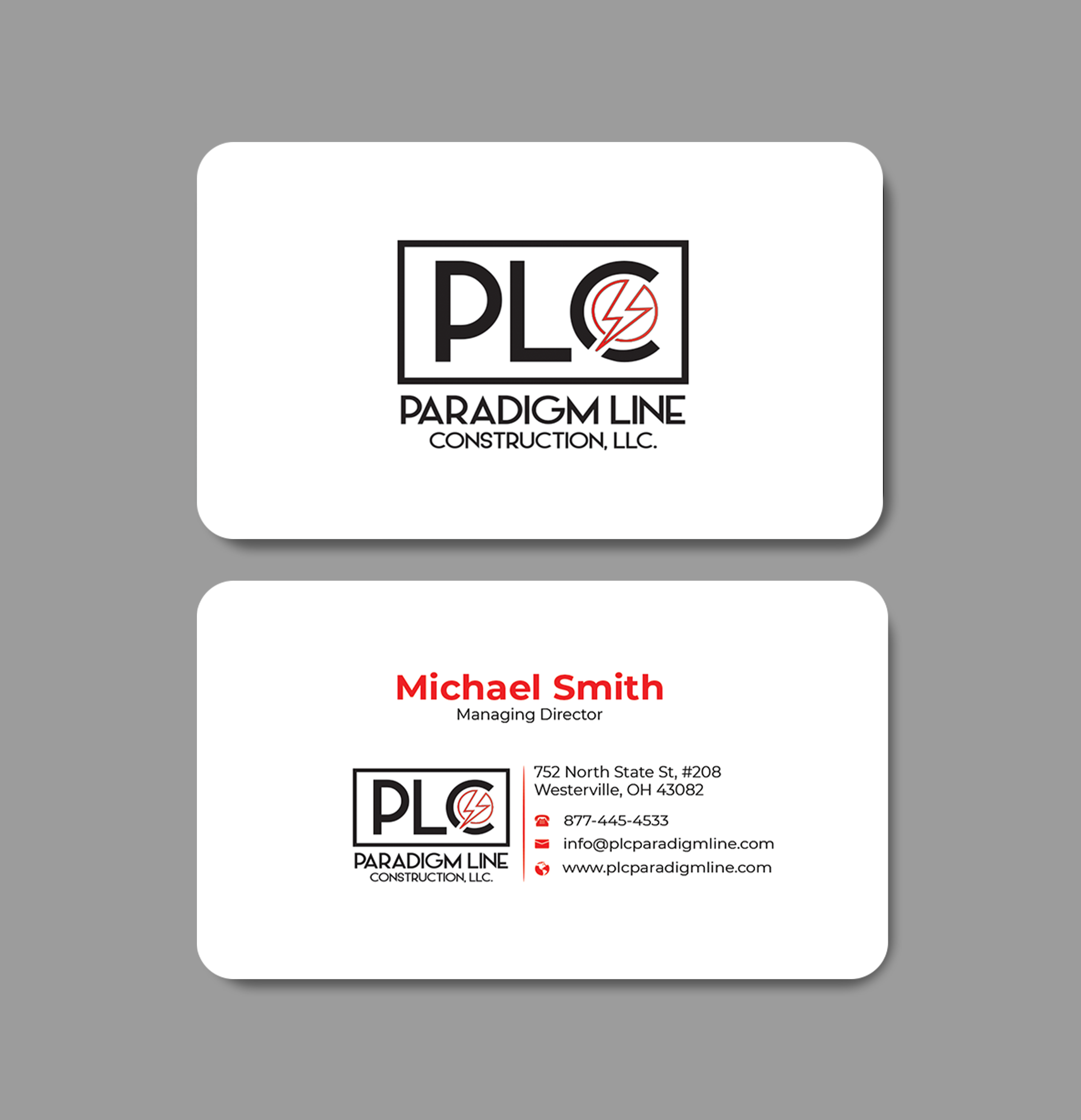 Business Card Design by Innovative Graphix for PARADIGM LINE CONSTRUCTION LLC | Design #32791352