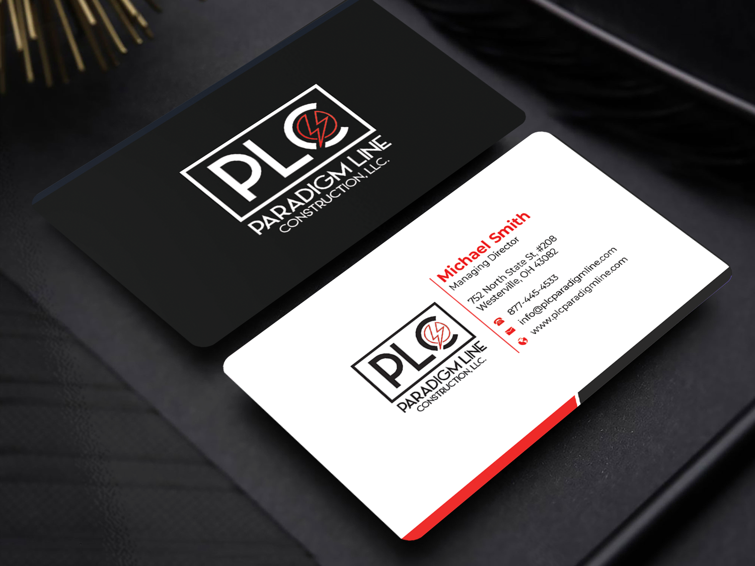 Business Card Design by Innovative Graphix for PARADIGM LINE CONSTRUCTION LLC | Design #32791357