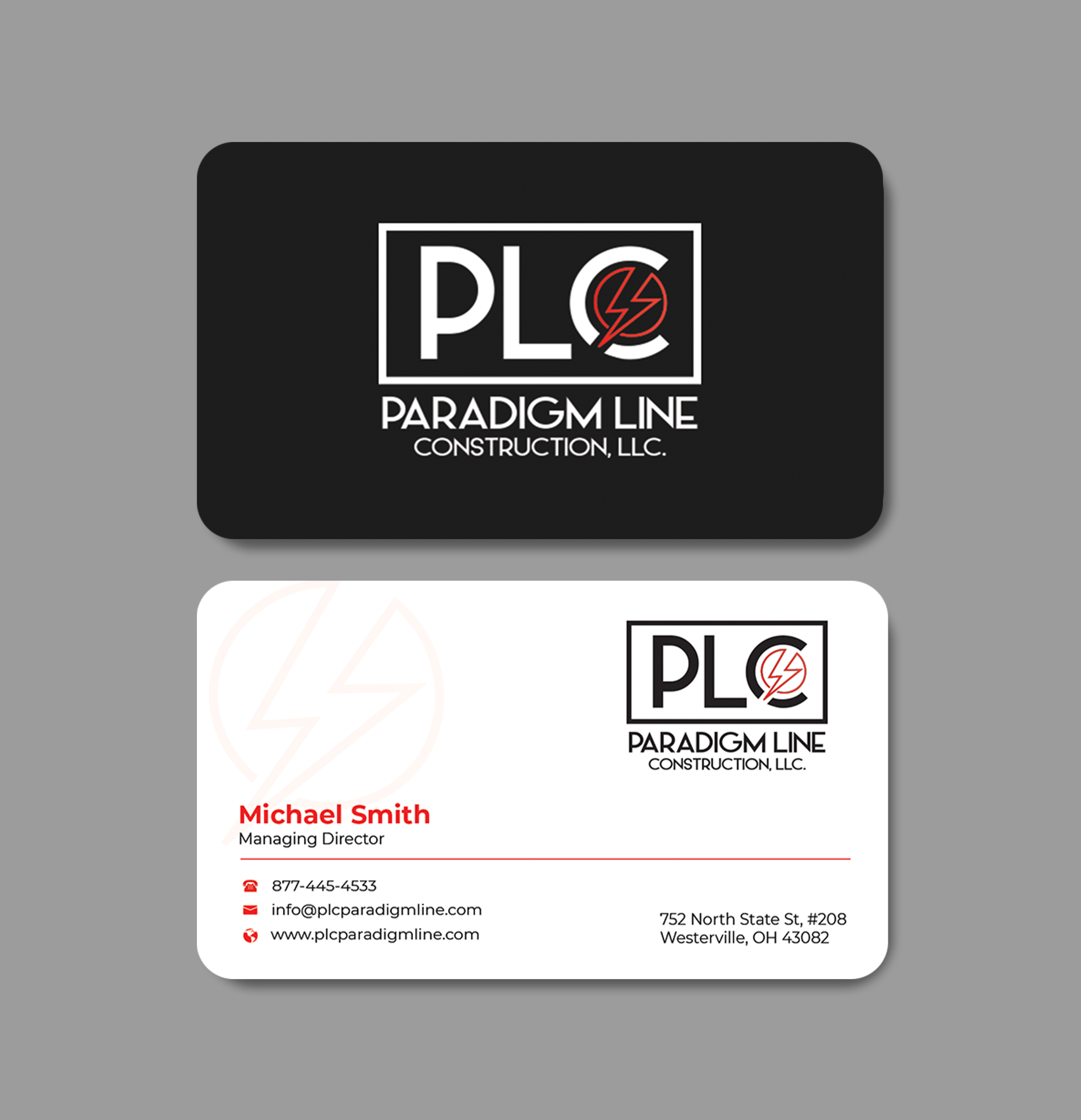 Business Card Design by Innovative Graphix for PARADIGM LINE CONSTRUCTION LLC | Design #32792542