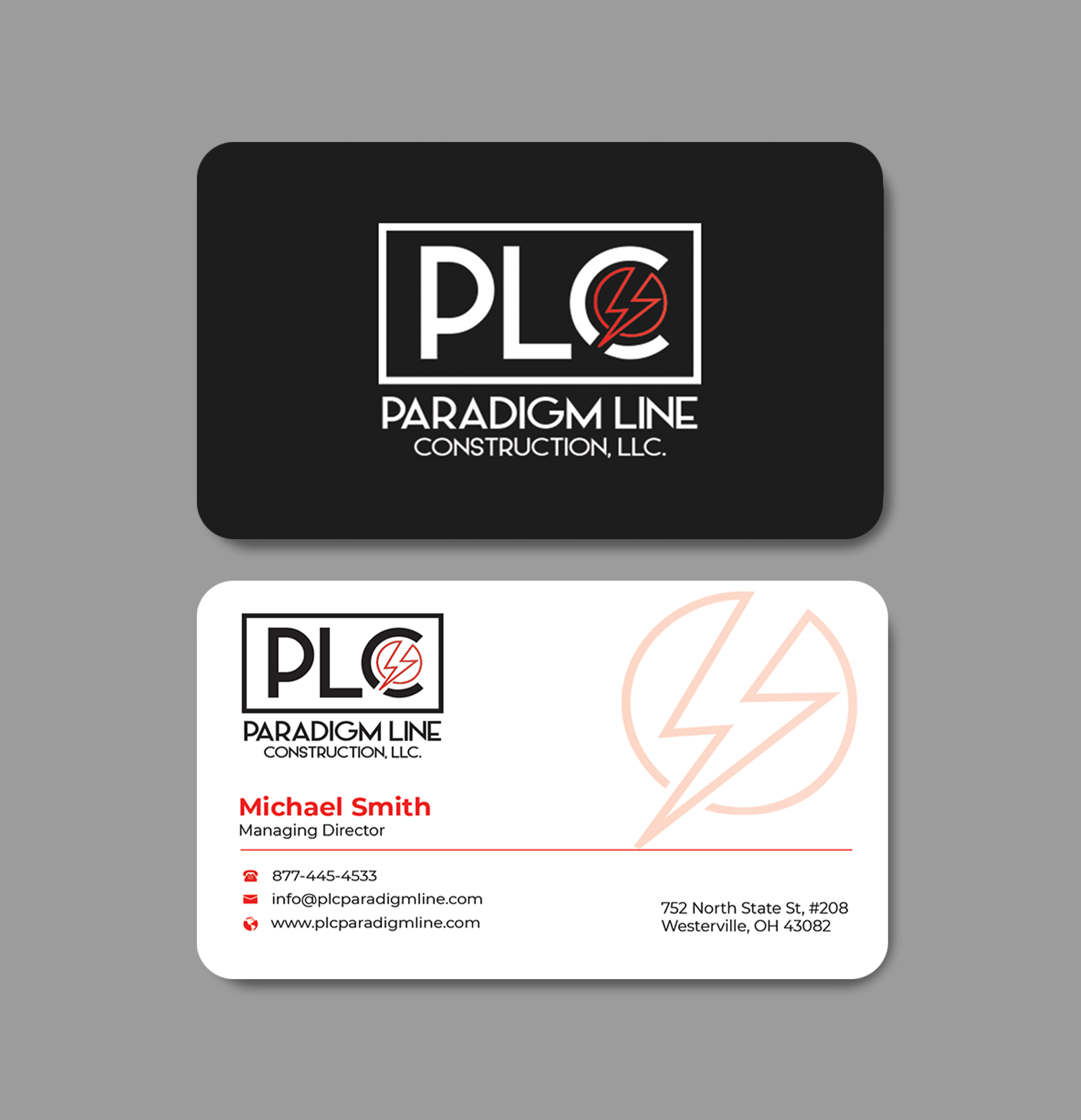 Business Card Design by Innovative Graphix for PARADIGM LINE CONSTRUCTION LLC | Design #32792549