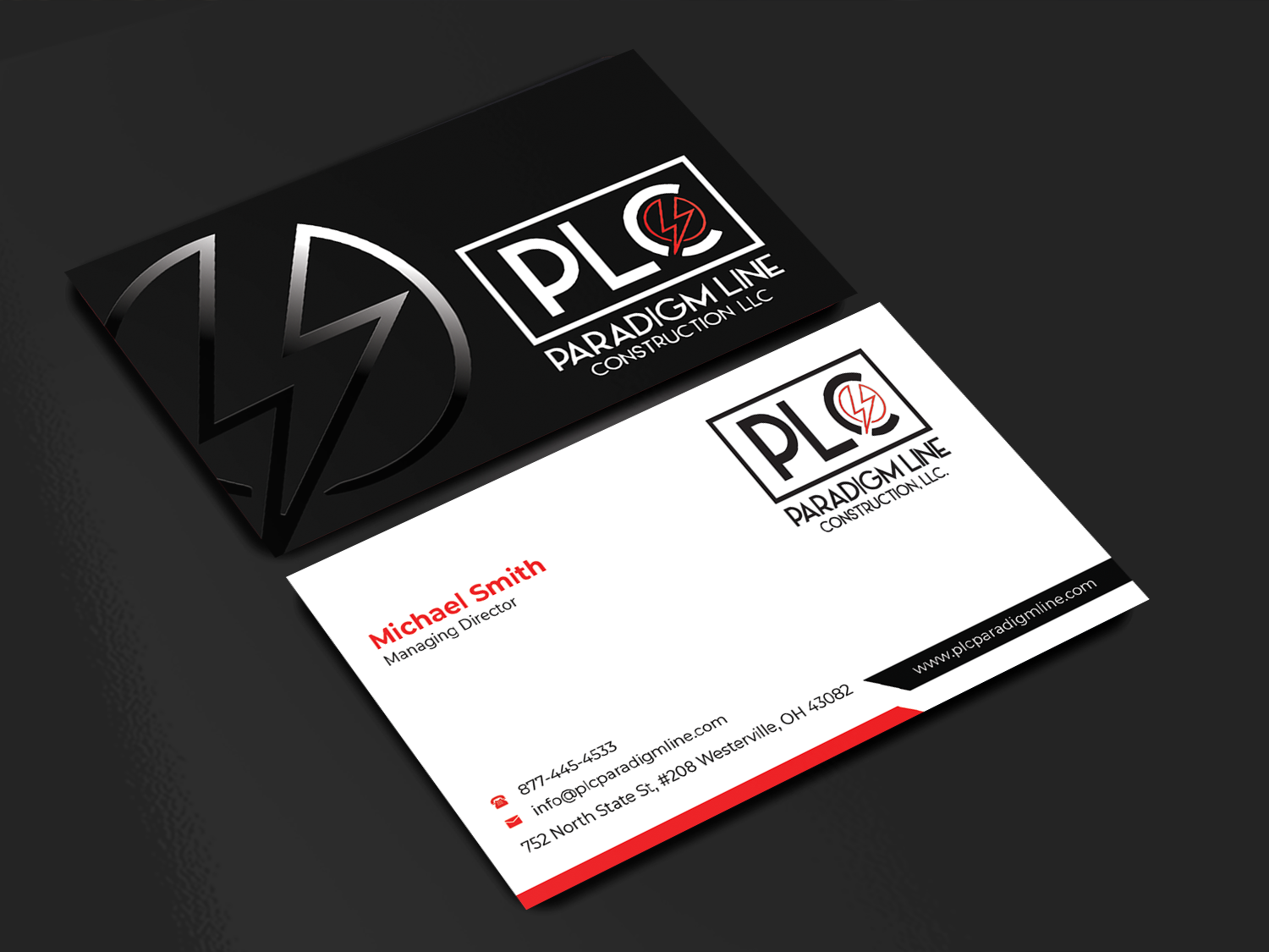 Business Card Design by Innovative Graphix for PARADIGM LINE CONSTRUCTION LLC | Design #32794155