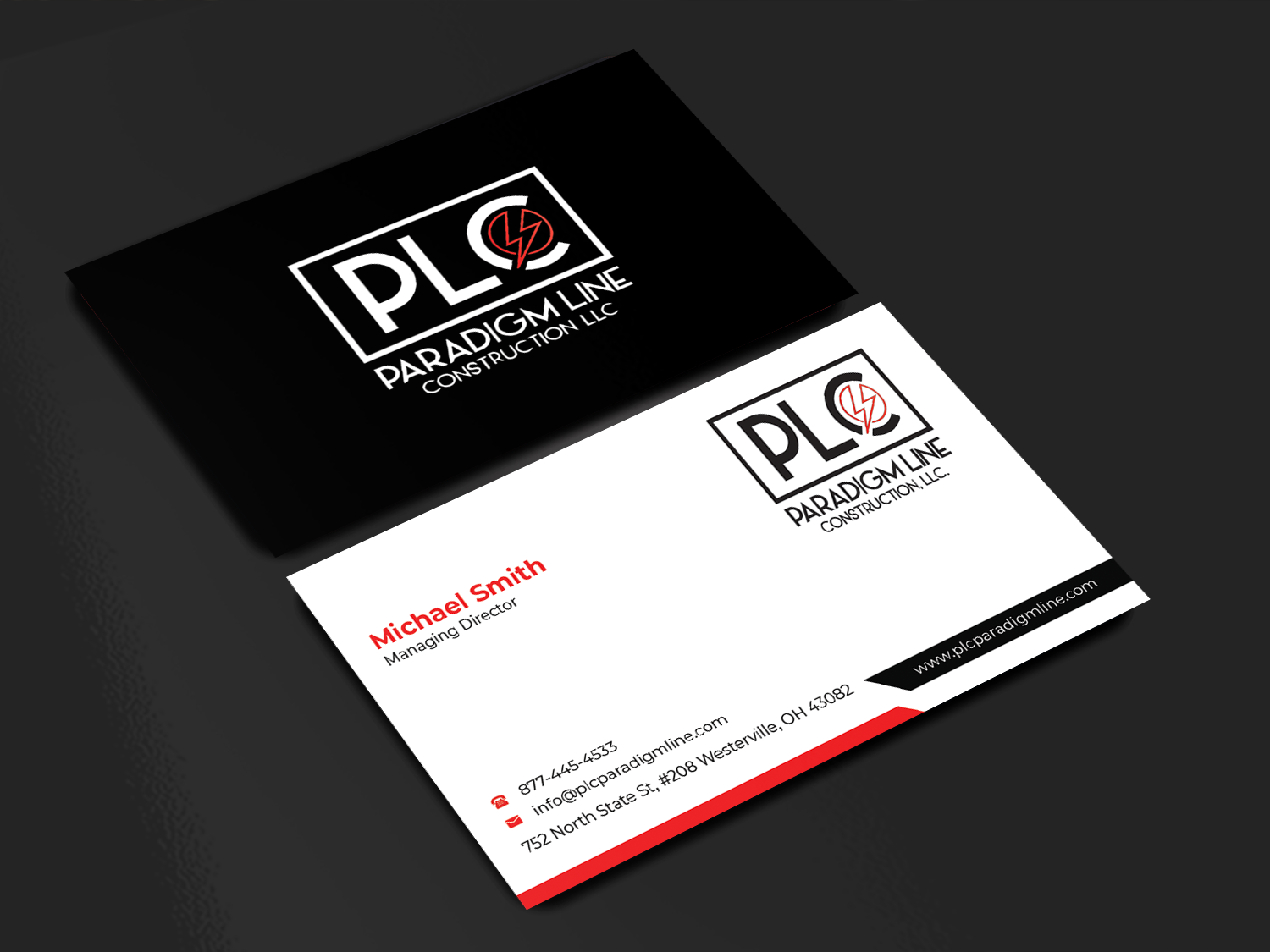 Business Card Design by Innovative Graphix for PARADIGM LINE CONSTRUCTION LLC | Design #32794156
