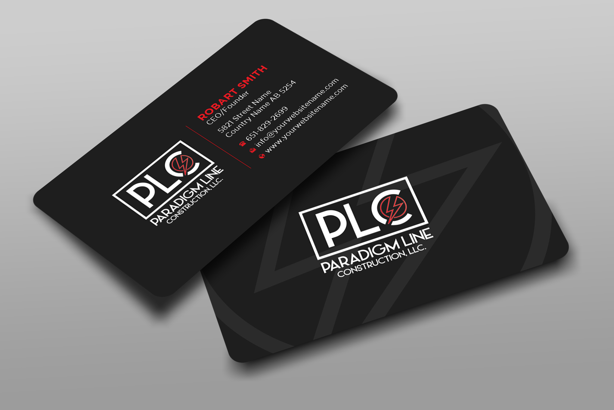 Business Card Design by Uttom 2 for PARADIGM LINE CONSTRUCTION LLC | Design #32789780