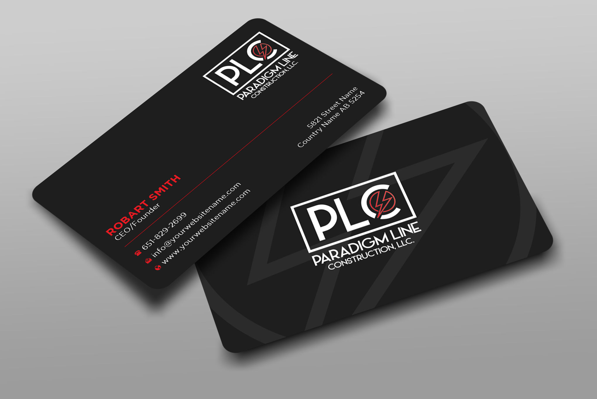 Business Card Design by Uttom 2 for PARADIGM LINE CONSTRUCTION LLC | Design #32789784