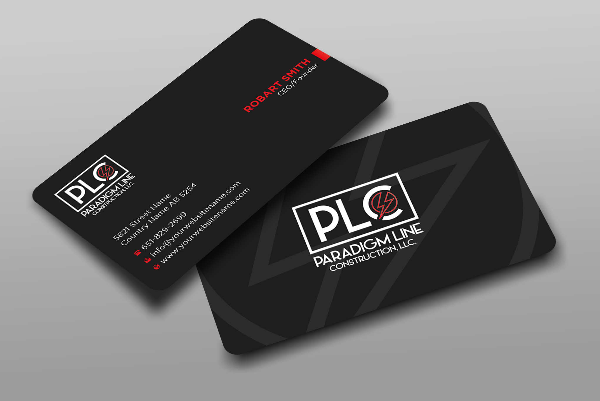 Business Card Design by Uttom 2 for PARADIGM LINE CONSTRUCTION LLC | Design #32789786