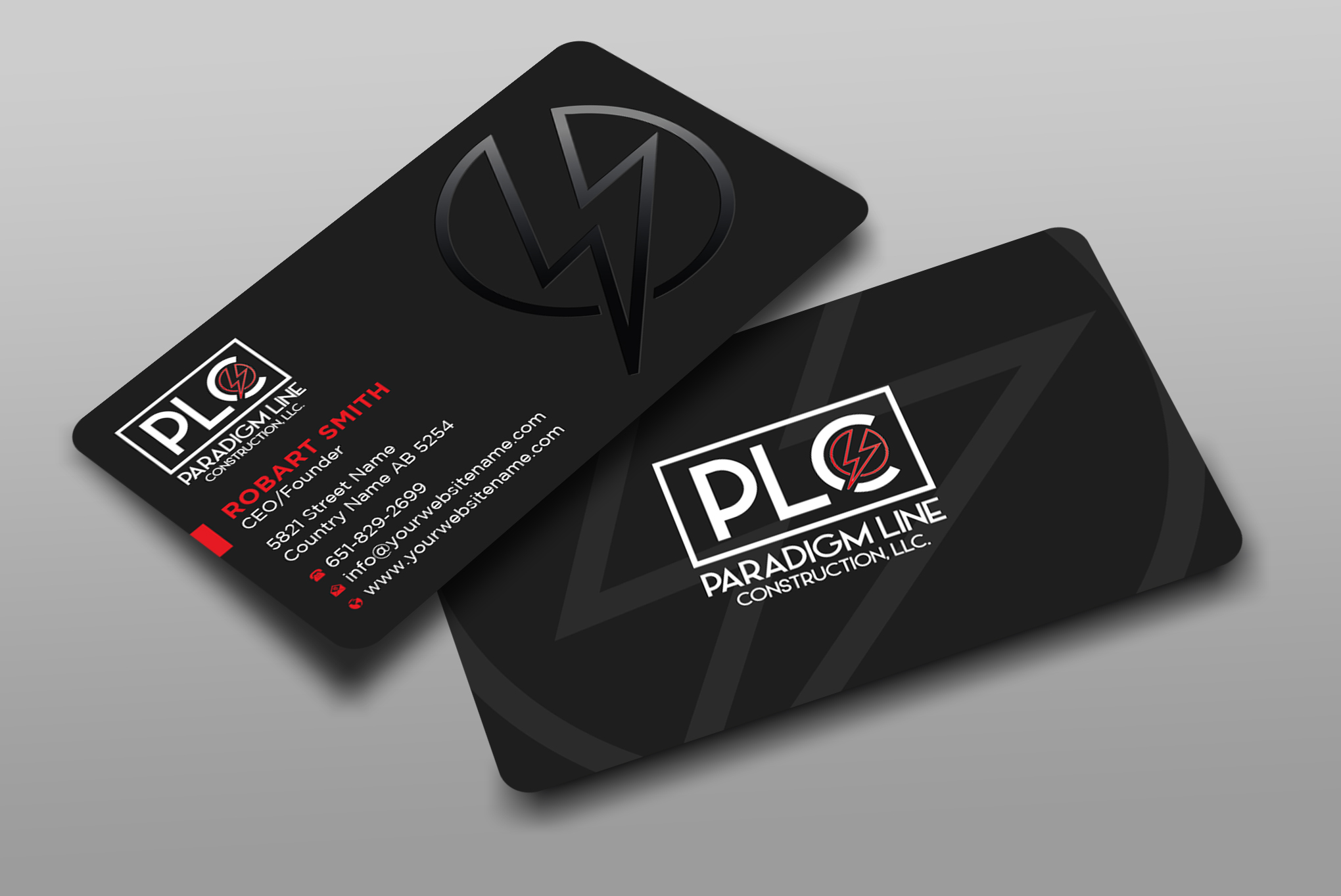 Business Card Design by Uttom 2 for PARADIGM LINE CONSTRUCTION LLC | Design #32789788