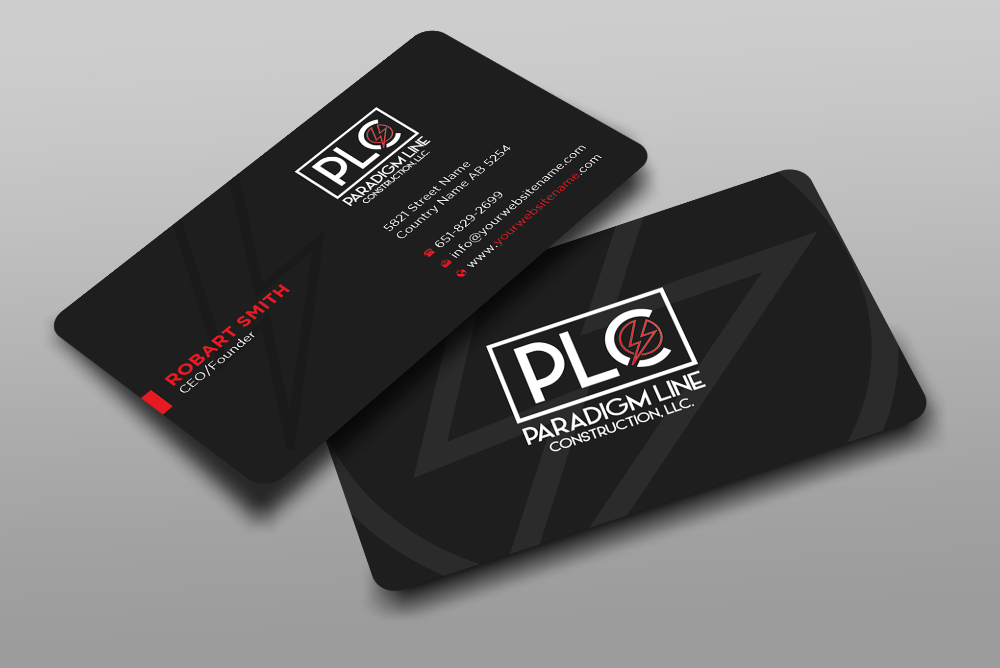 Design de Carte de Visite par Uttom 2 pour PARADIGM LINE CONSTRUCTION LLC | Design #32789801