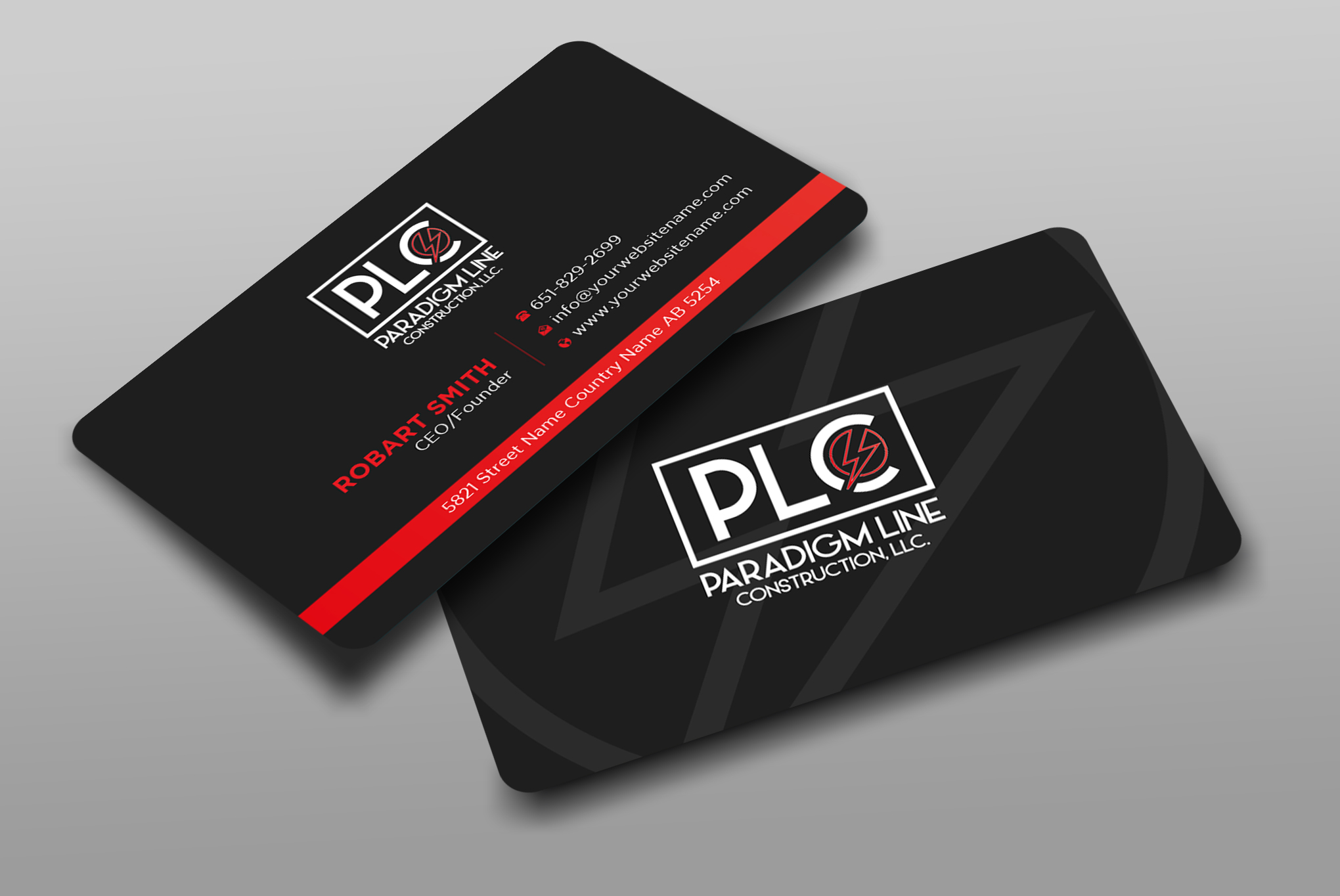 Business Card Design by Uttom 2 for PARADIGM LINE CONSTRUCTION LLC | Design #32789802