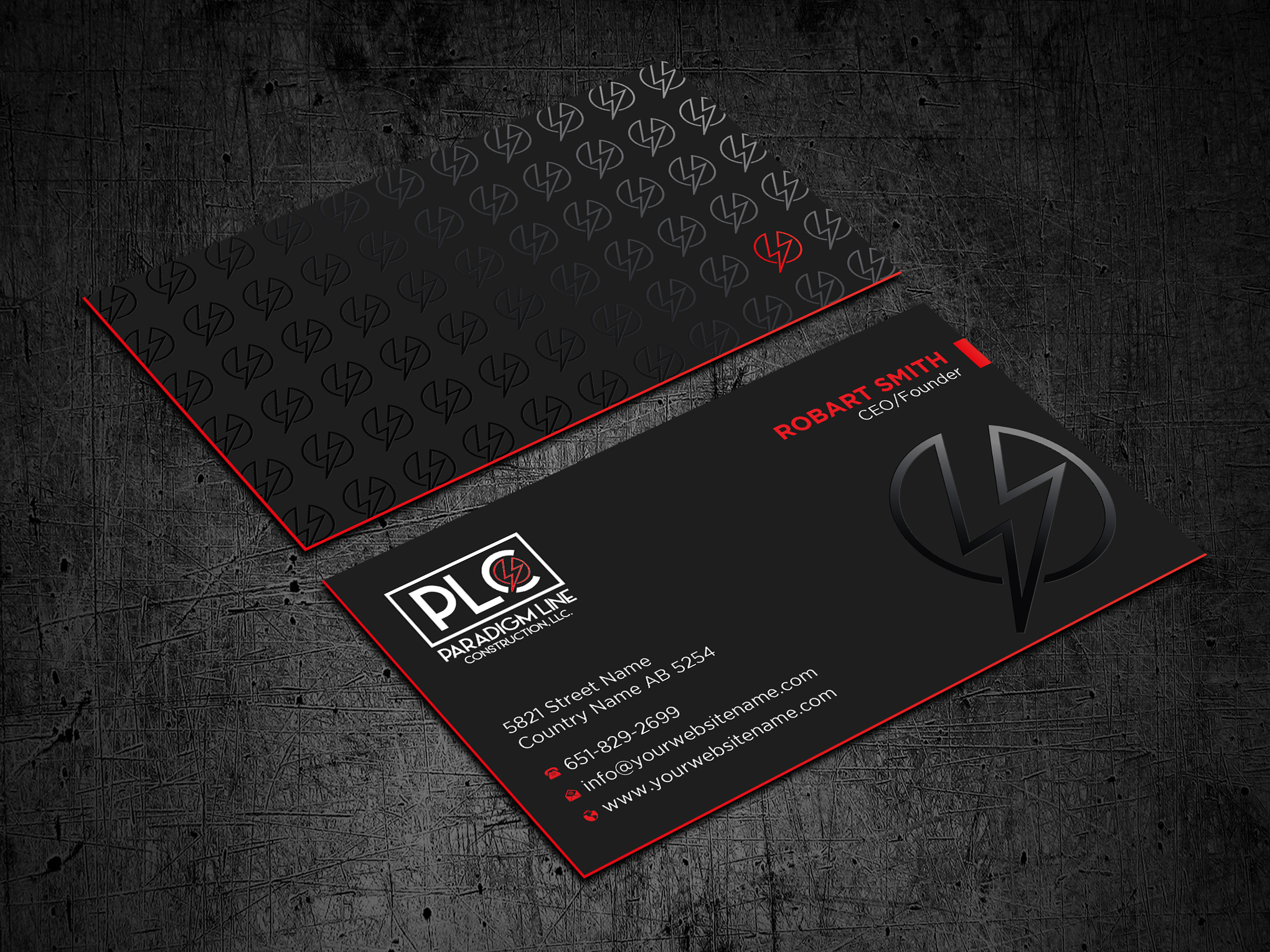 Business Card Design by Uttom 2 for PARADIGM LINE CONSTRUCTION LLC | Design #32790331