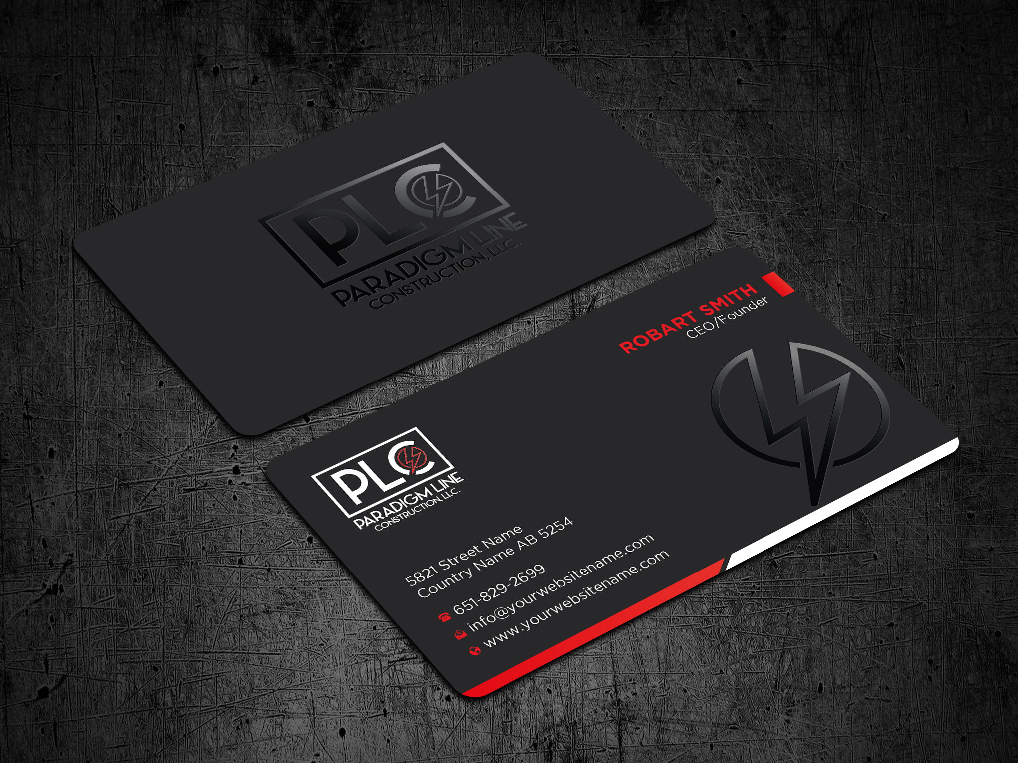 Business Card Design by Uttom 2 for PARADIGM LINE CONSTRUCTION LLC | Design #32790339