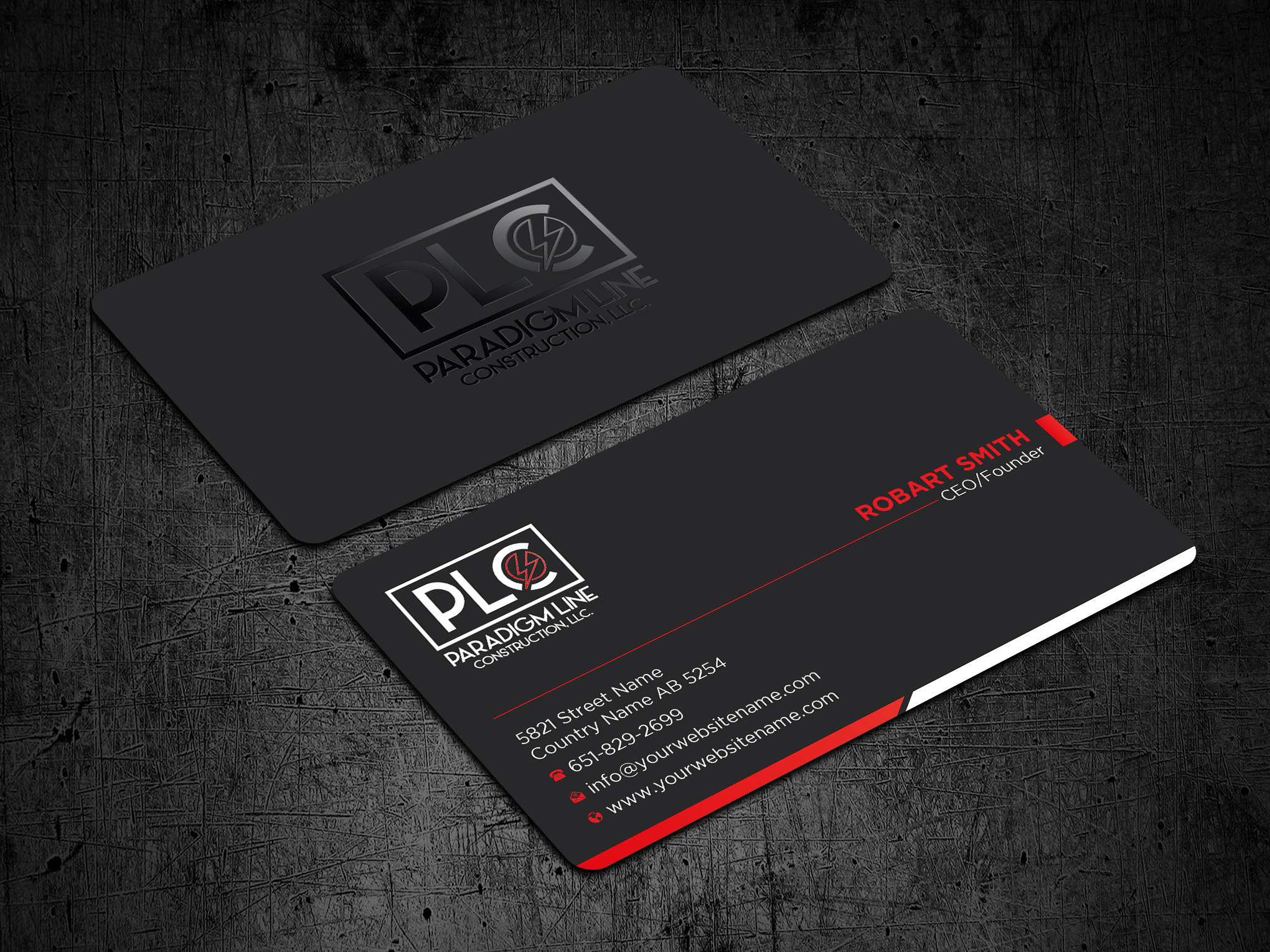 Business Card Design by Uttom 2 for PARADIGM LINE CONSTRUCTION LLC | Design #32790343