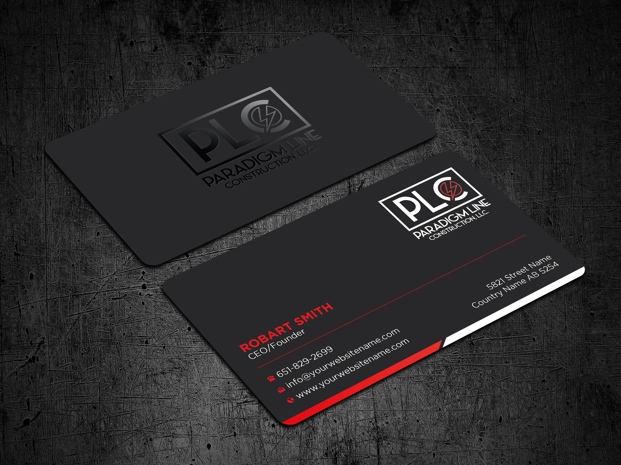 Business Card Design by Uttom 2 for PARADIGM LINE CONSTRUCTION LLC | Design #32790344
