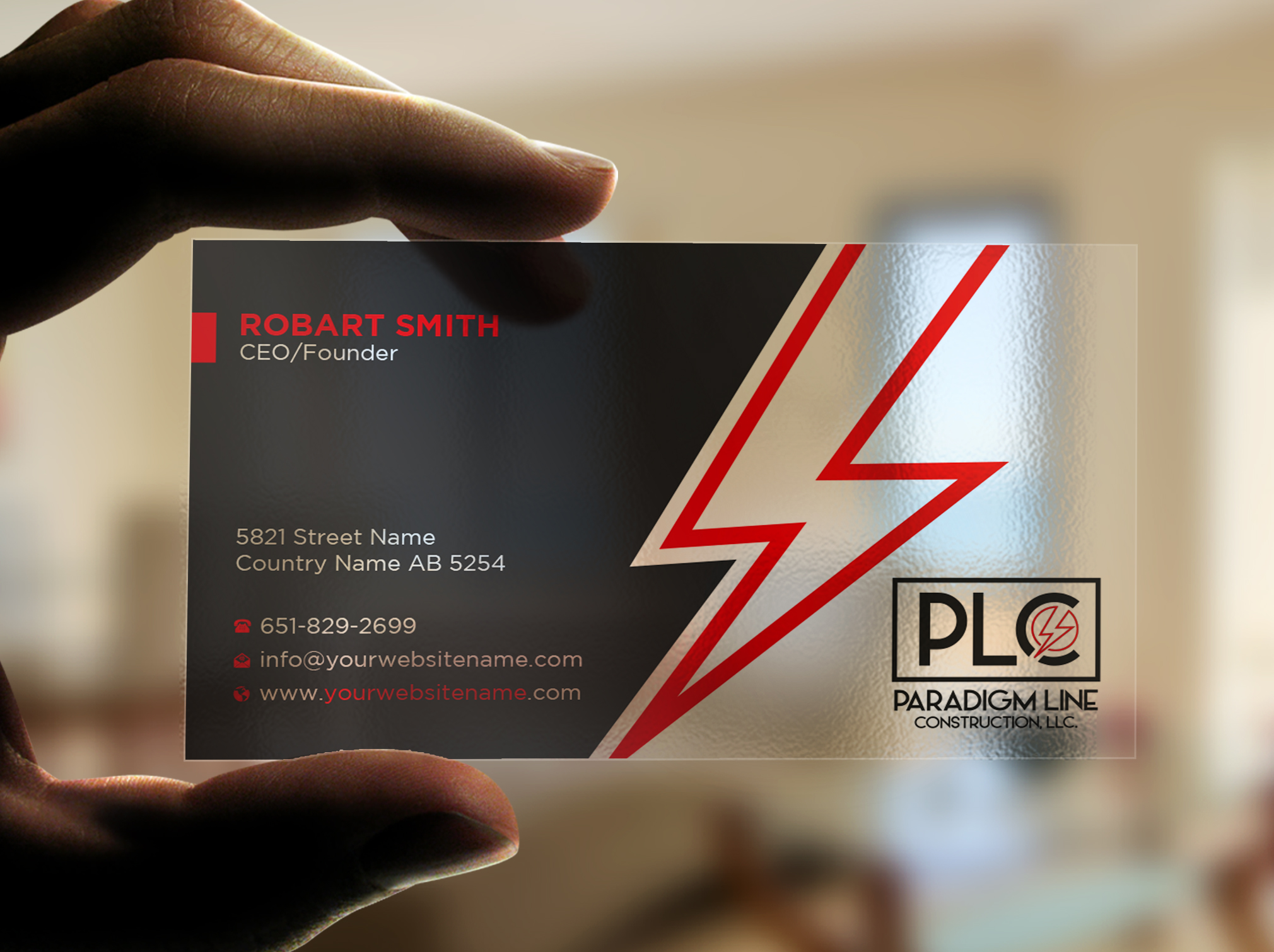 Design de Carte de Visite par Uttom 2 pour PARADIGM LINE CONSTRUCTION LLC | Design #32790531