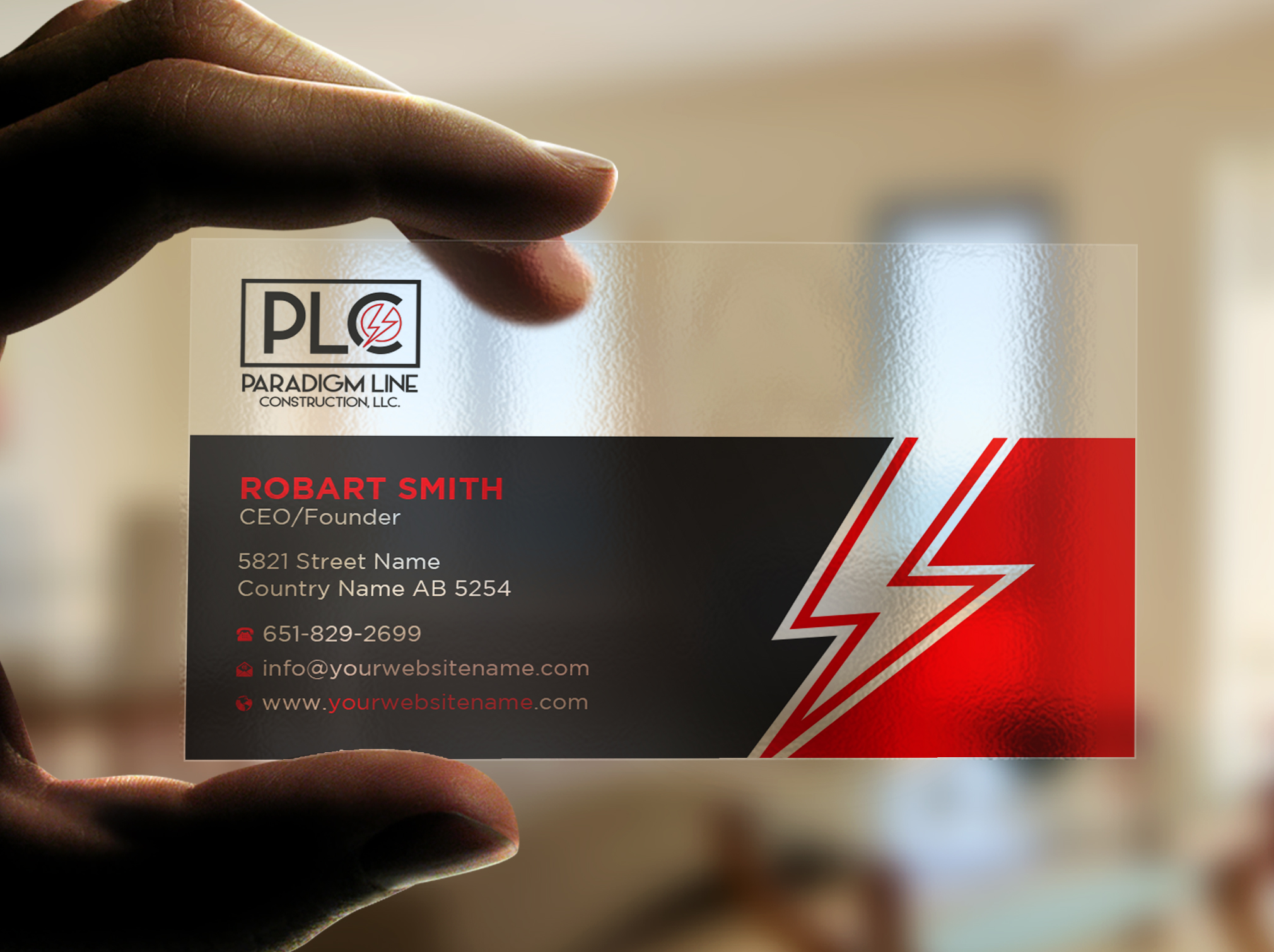 Design de Carte de Visite par Uttom 2 pour PARADIGM LINE CONSTRUCTION LLC | Design #32790533