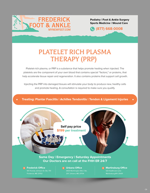 Flyer Design by pb for Frederick Foot & Ankle | Design: #32802735