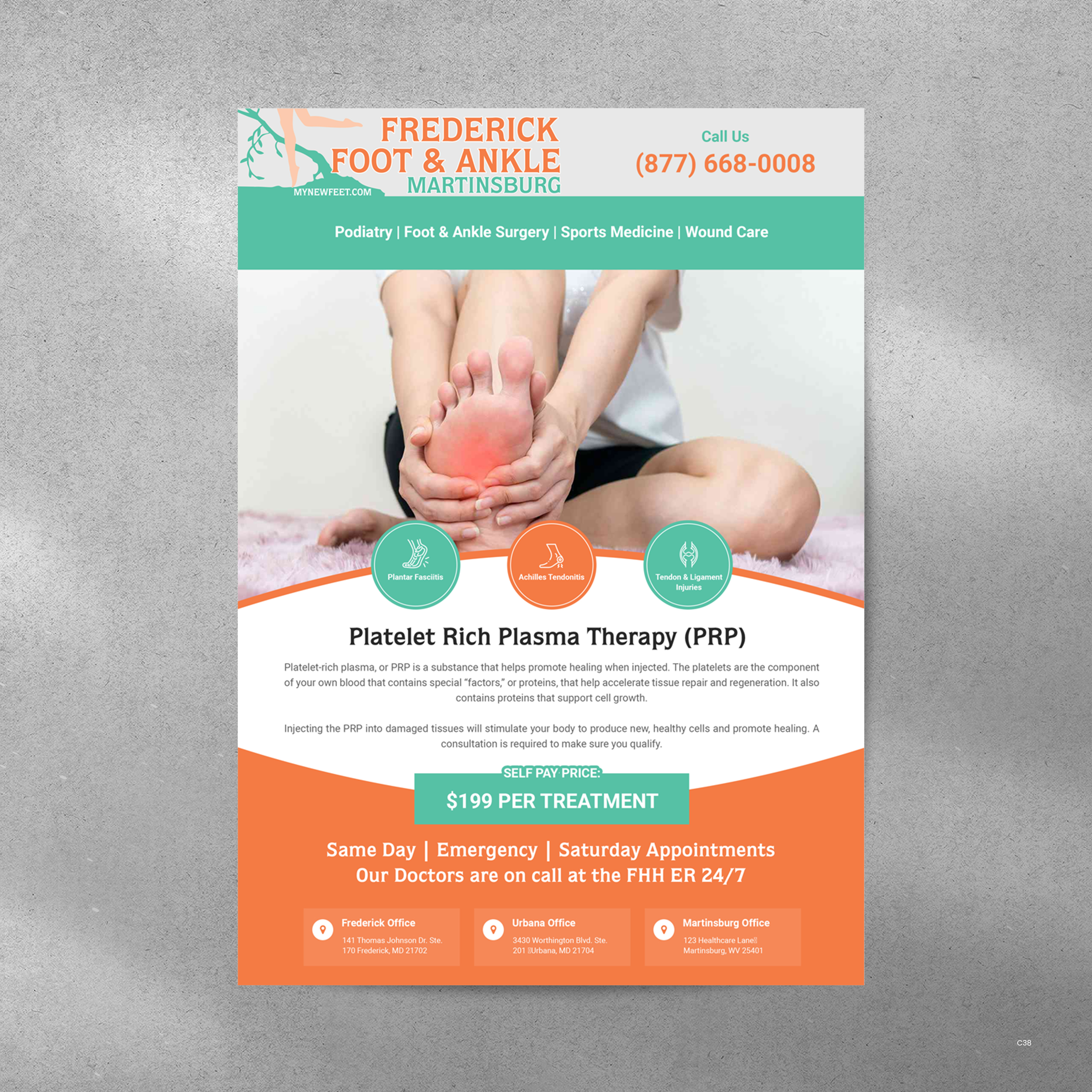 Diseño de Flyer por pb para Frederick Foot & Ankle | Diseño #32802737
