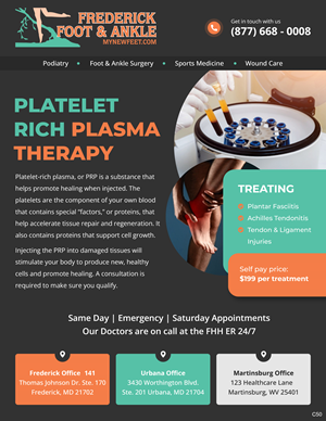 Flyer Design by pb for Frederick Foot & Ankle | Design: #32802740