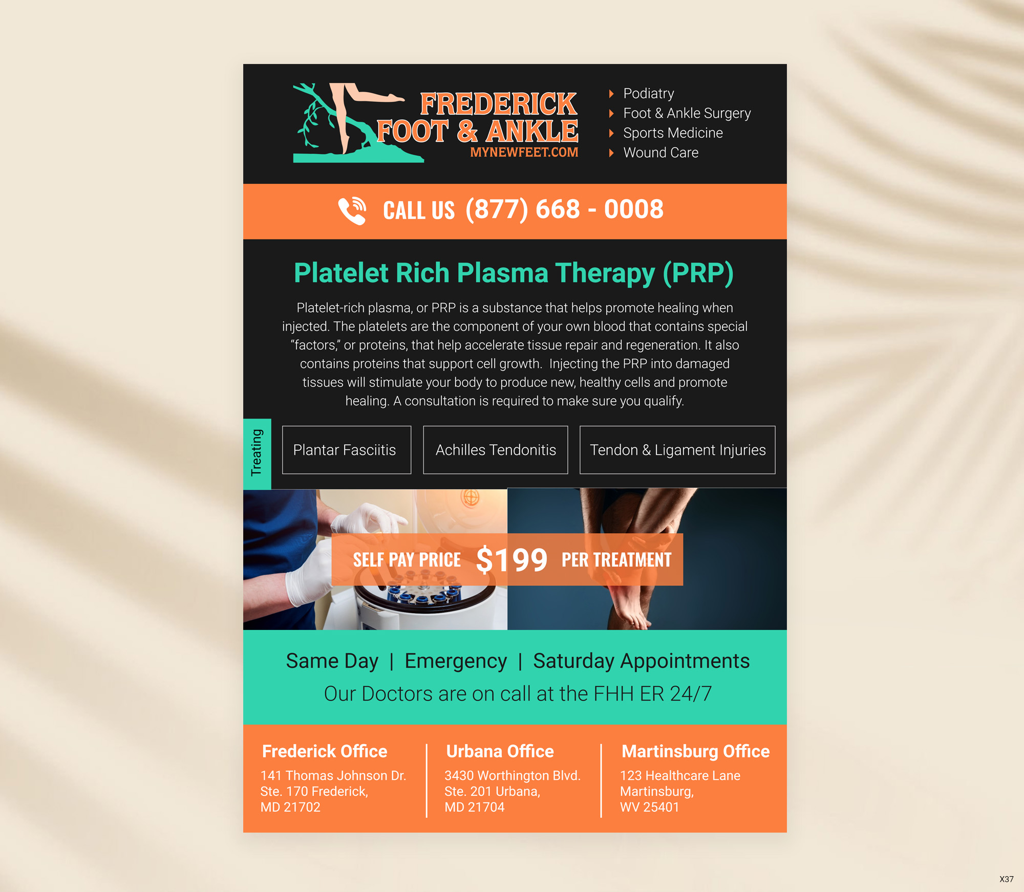 Flyer Design by pb for Frederick Foot & Ankle | Design #32802748