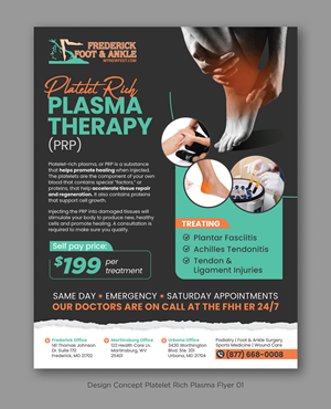 Flyer Design by D Creative for Frederick Foot & Ankle | Design: #32800933