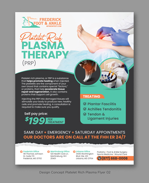 Flyer Design by D Creative for Frederick Foot & Ankle | Design: #32801708